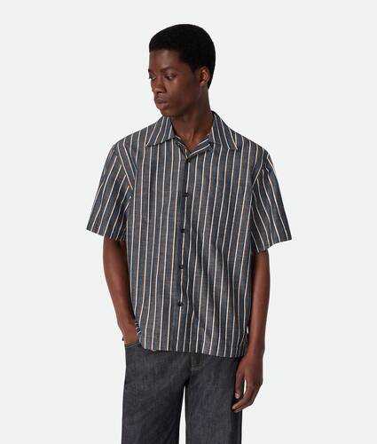 Stripe Cotton And Linen Shirt