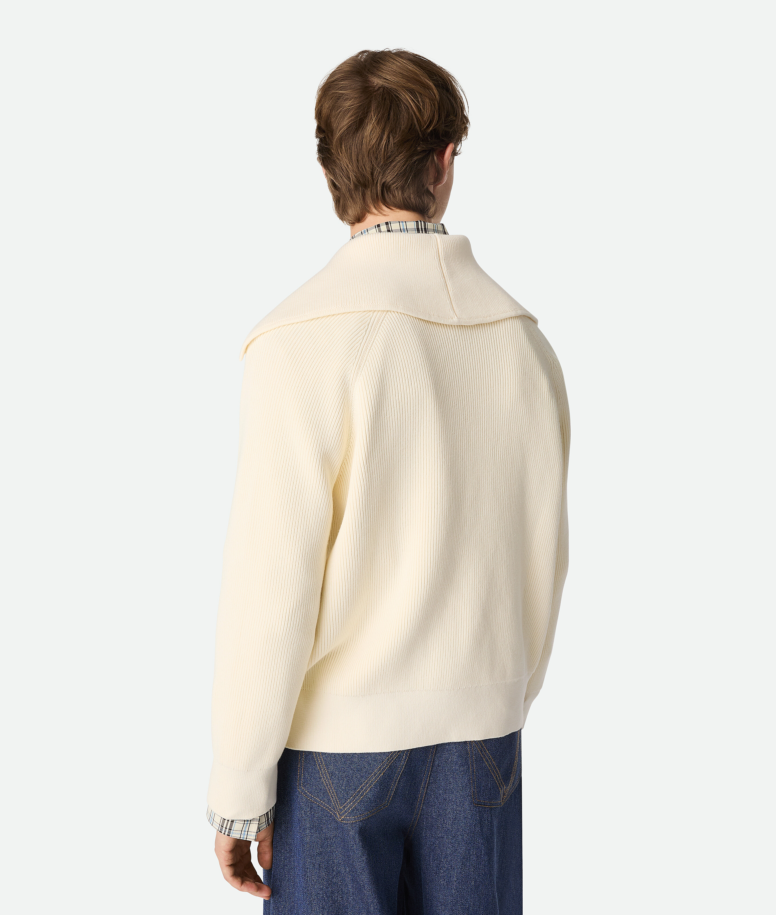 BOTTEGA VENETA COTTON ENGLISH RIB CARDIGAN