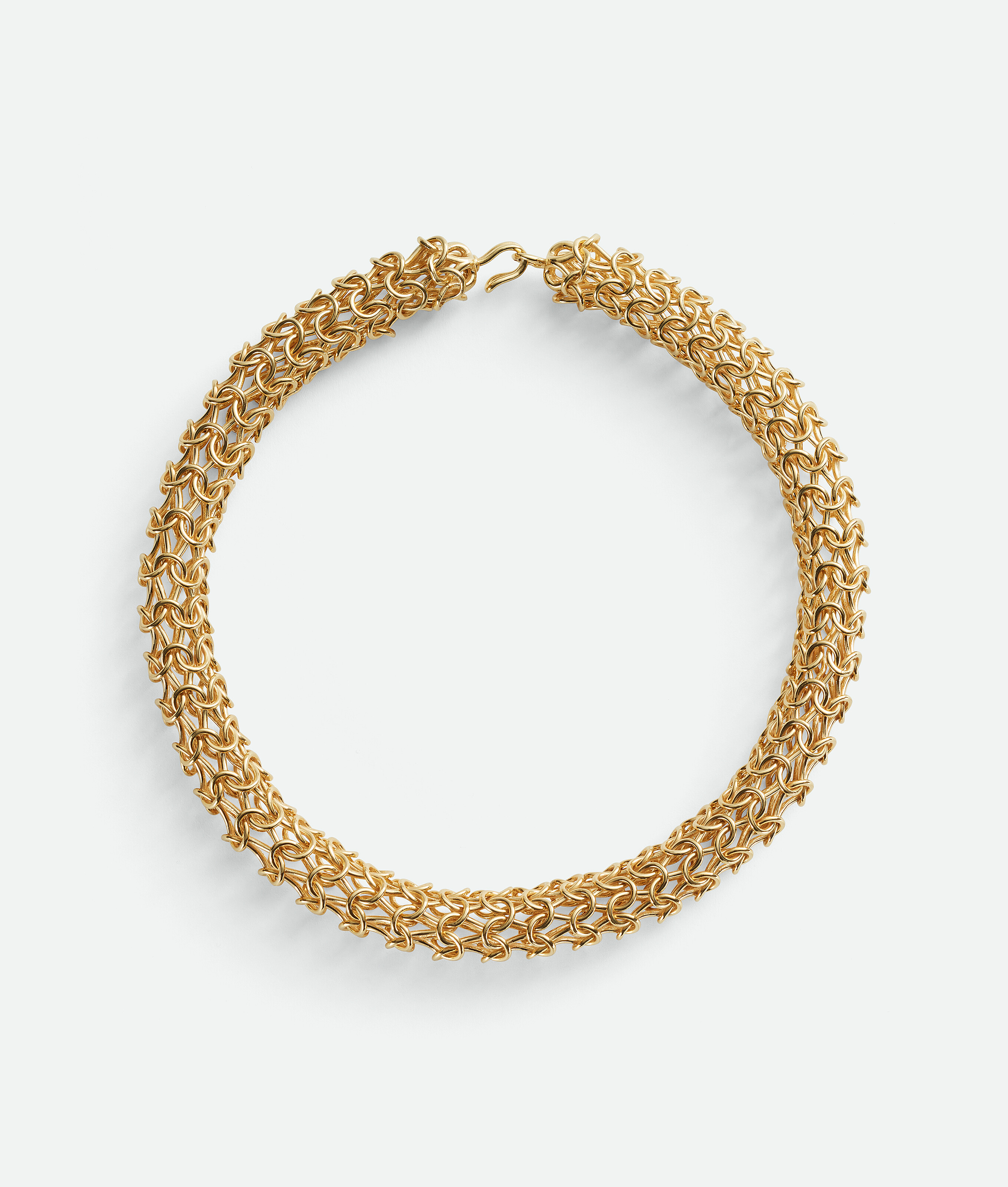Shop Bottega Veneta Crochet Necklace In Gold