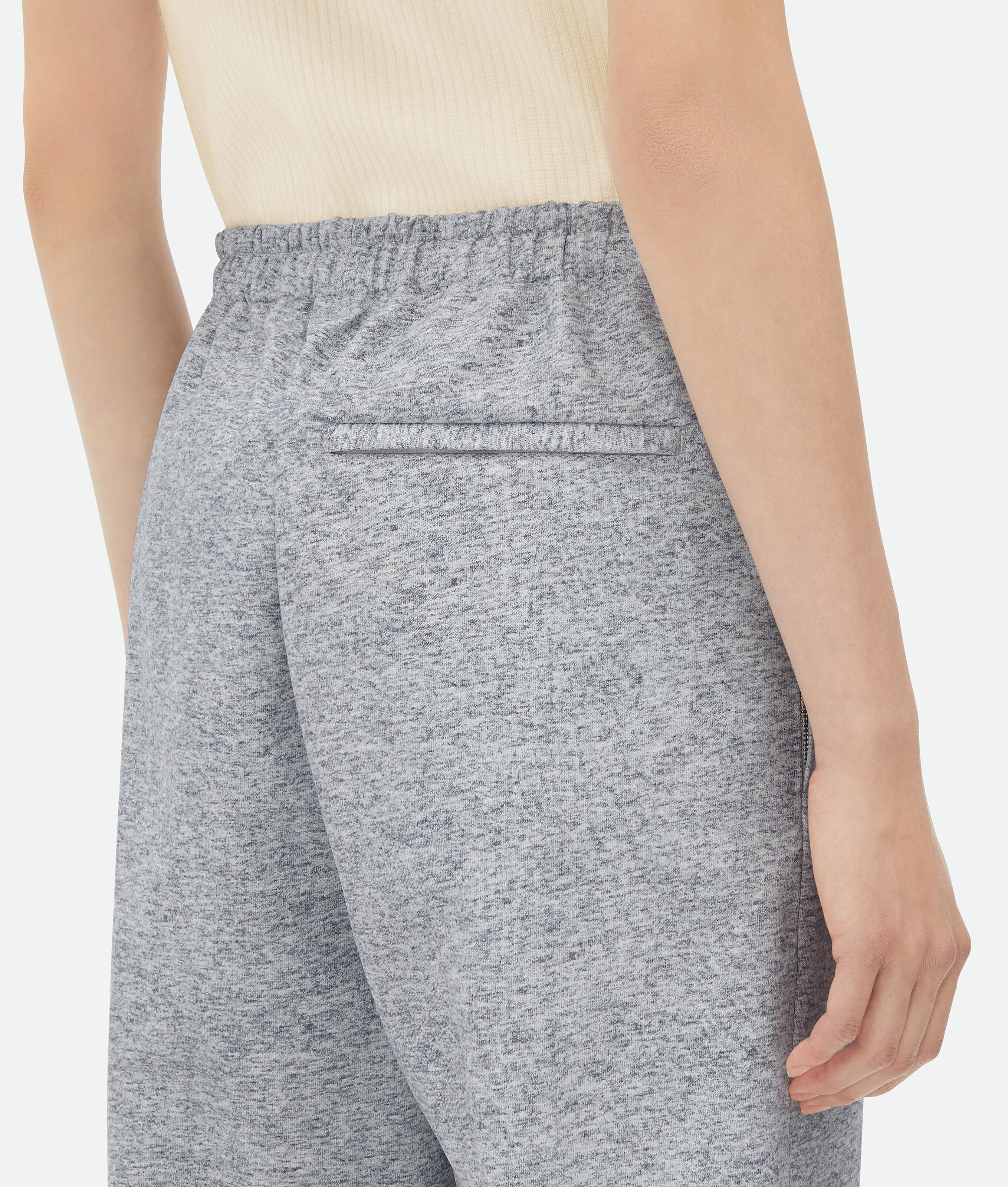 Bottega Veneta Printed Leather Jersey Jogger Trousers In Grey