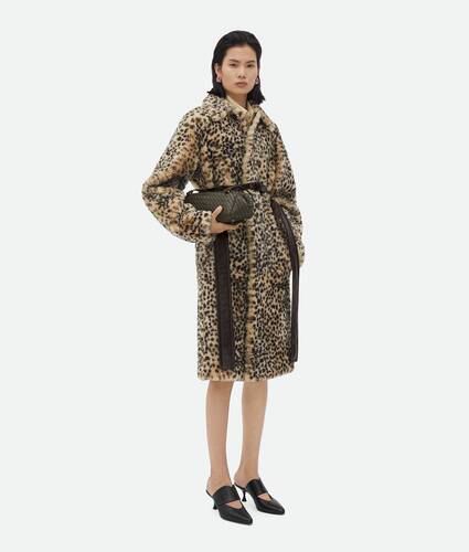 Display a large version of the product image 1 - Leopard Print Shearling Coat