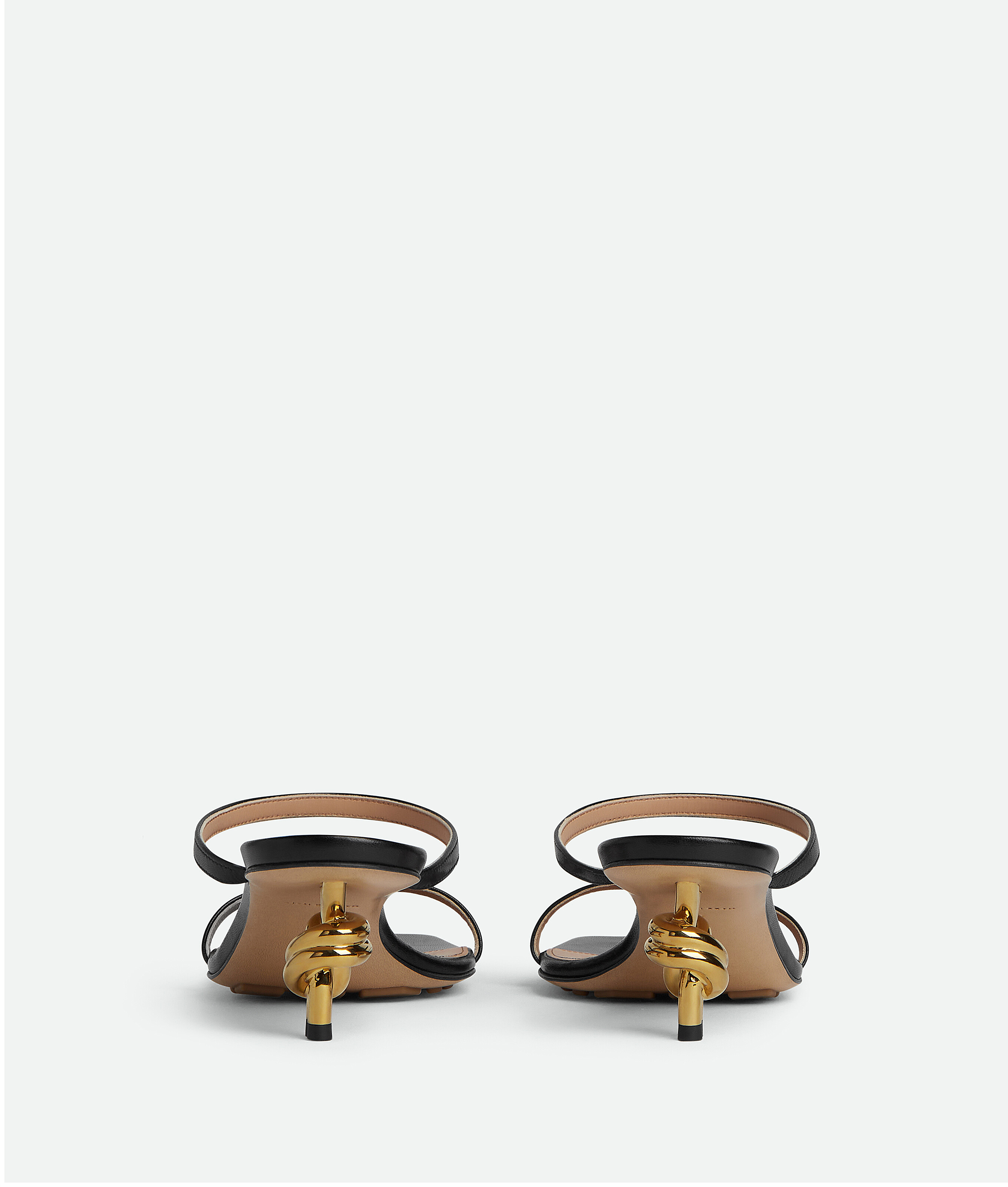 Bottega Veneta Leather Two-band Knot Slide Sandals In Black
