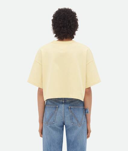 Jersey Cropped T-Shirt With V Pocket