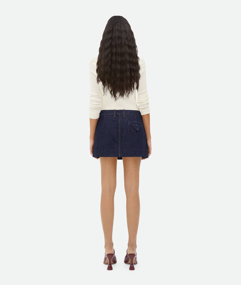 Display a large version of the product image 3 - Pleated Denim Mini Skirt