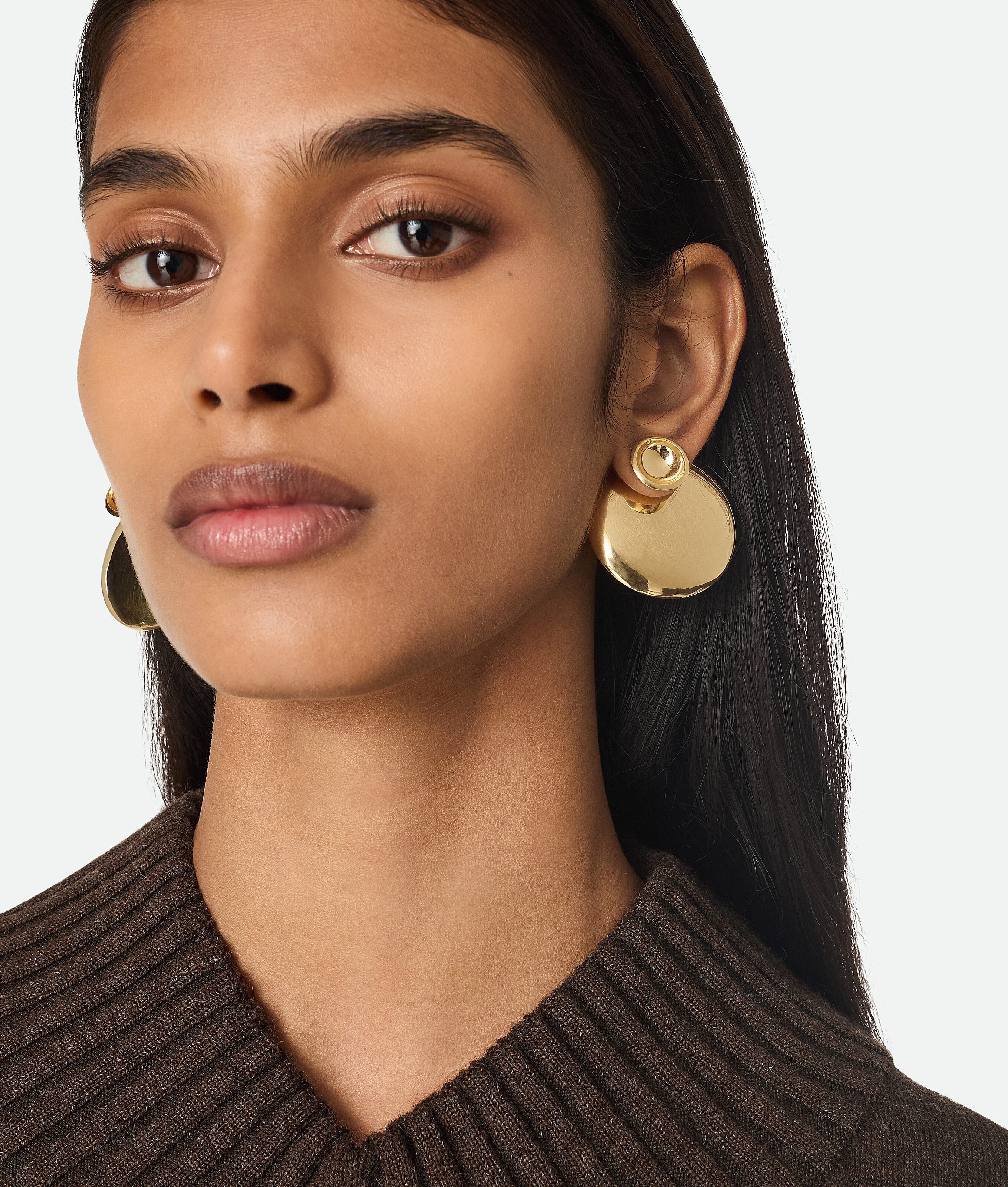 Bottega Veneta Large Concave Earrings - Gold - Woman -