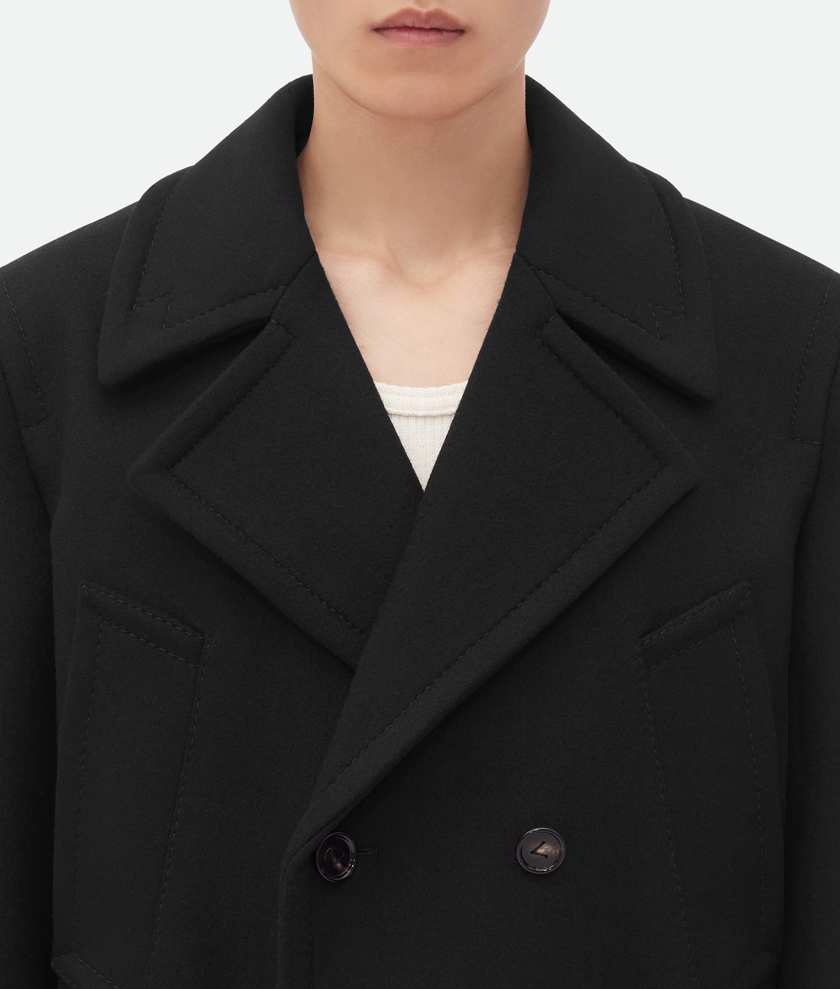 Shop Bottega Veneta Felted Wool Short Blouson In Black