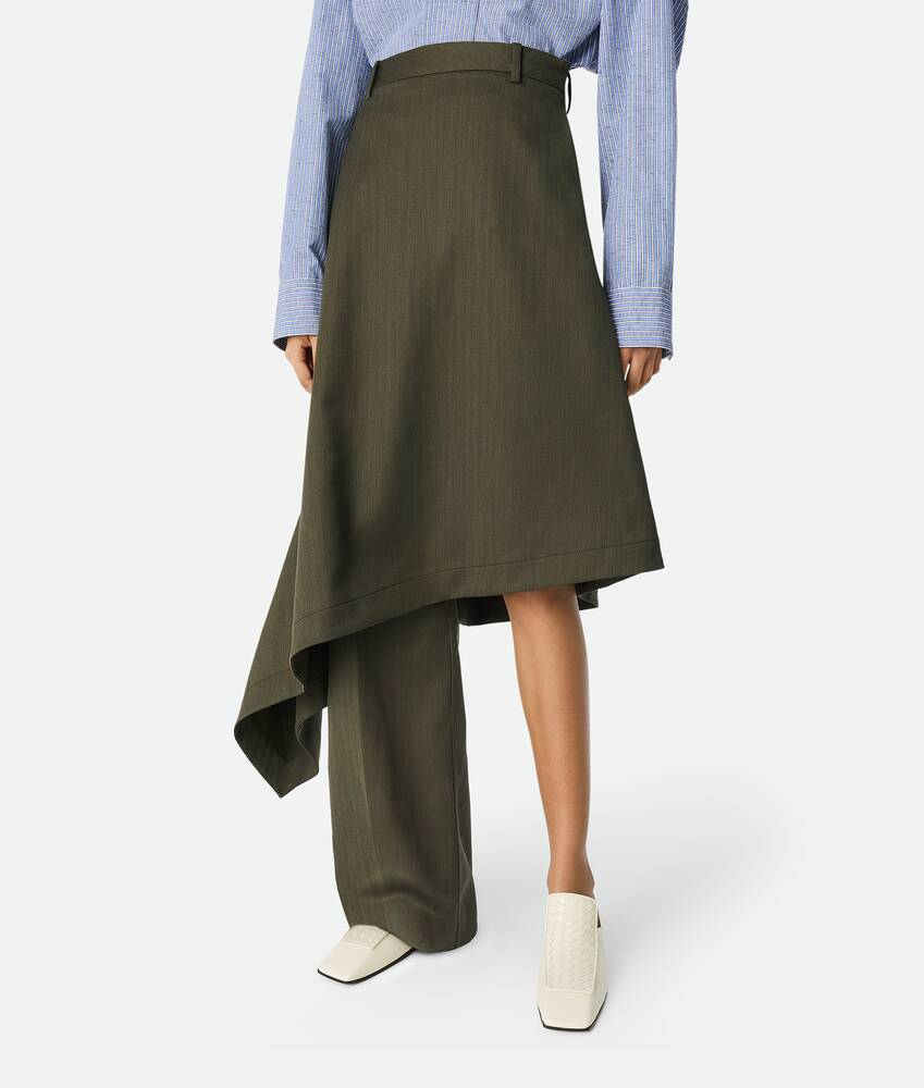 Display a large version of the product image 5 - Wool Subtle Stripe Skirt Trousers