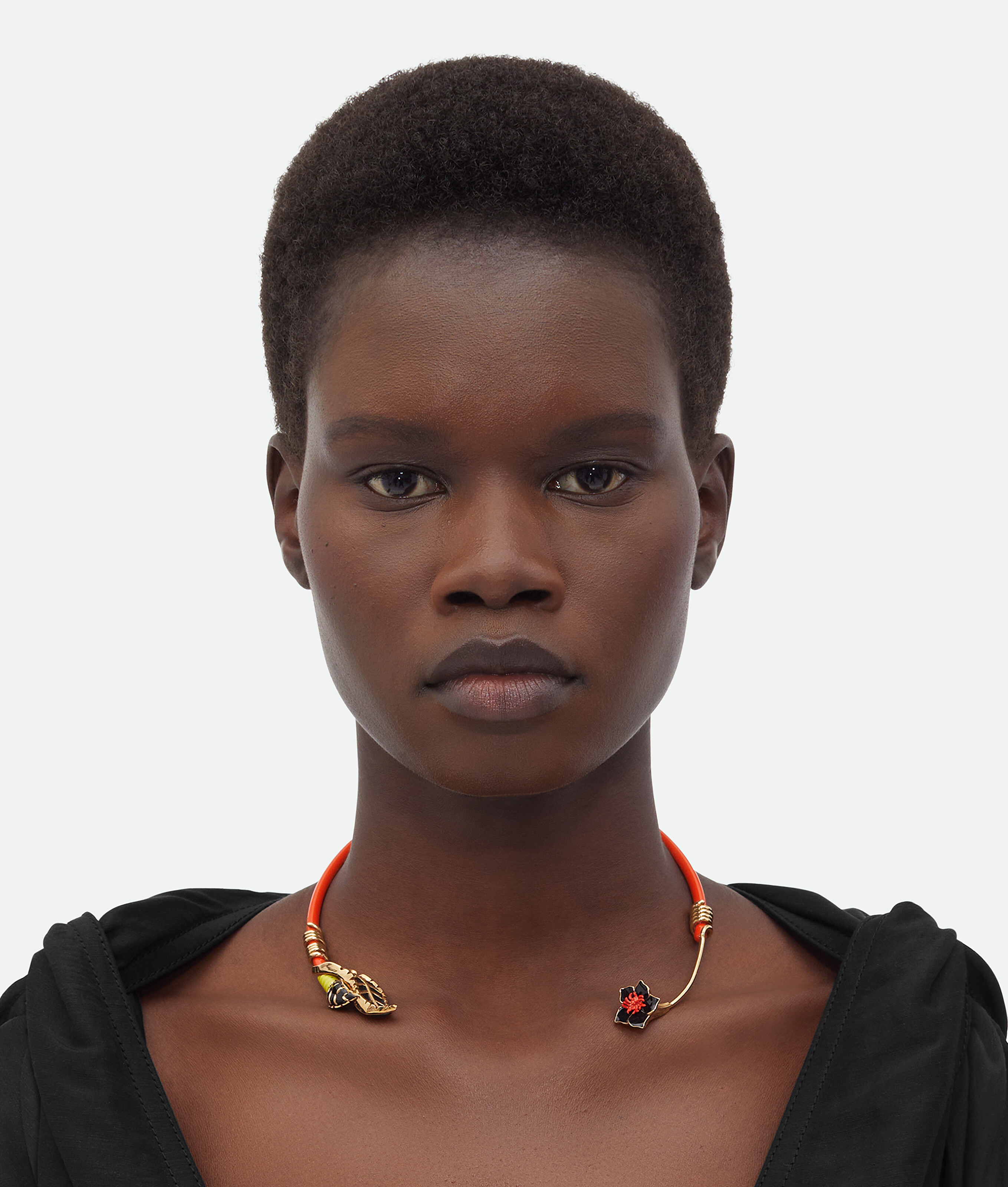 Bottega Veneta Flower Necklace - Turmeric/black - Woman