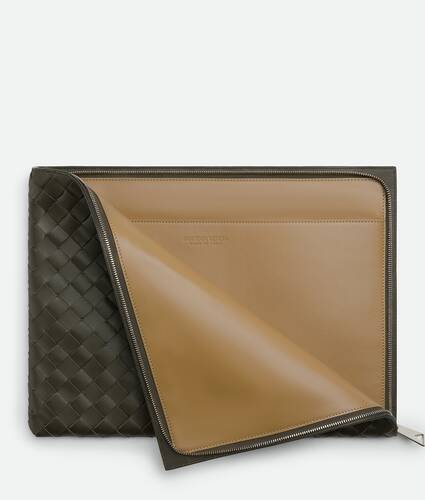 Intrecciato Half Zipped Pouch