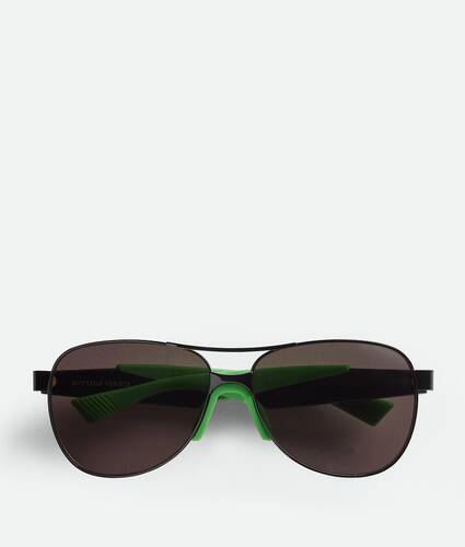 Bottega Veneta – Hinge Acetate Square Sunglasses Green