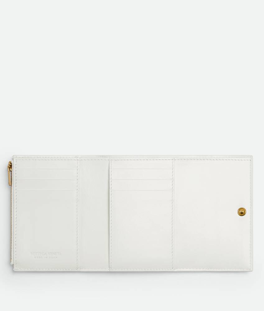 Women's Tri-fold Zip Wallet in Chalk | Bottega Veneta® US