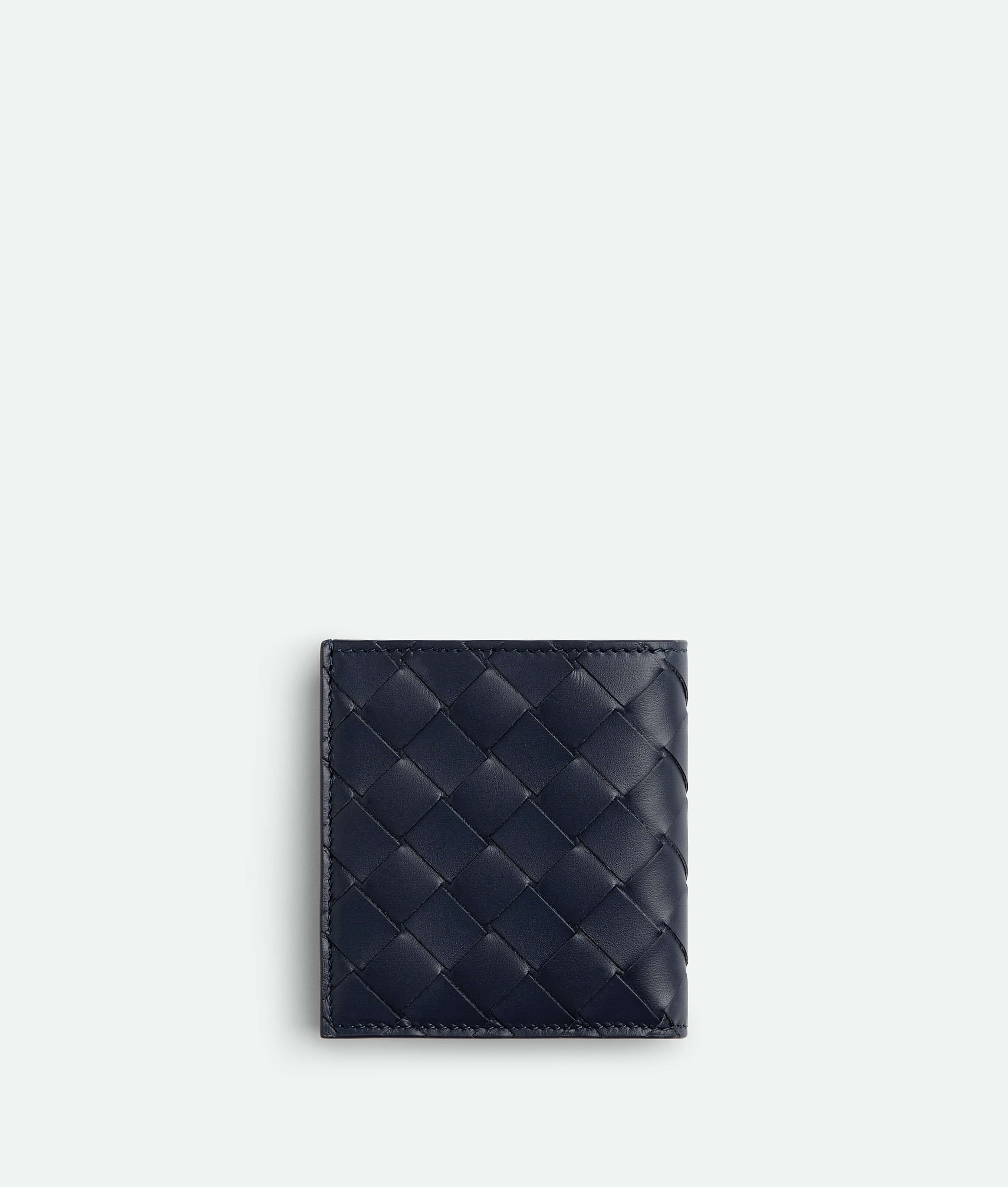 Shop Bottega Veneta Intrecciato Slim Bi-fold Wallet In Blue