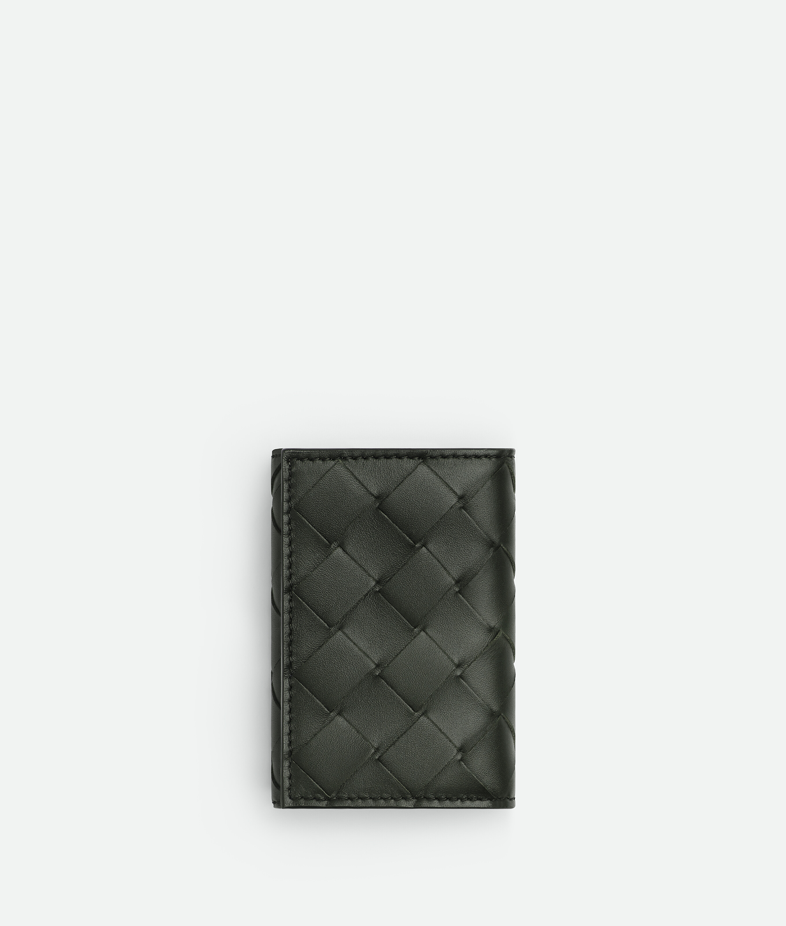 Bottega Veneta Intrecciato Tiny Tri-fold Wallet In Green