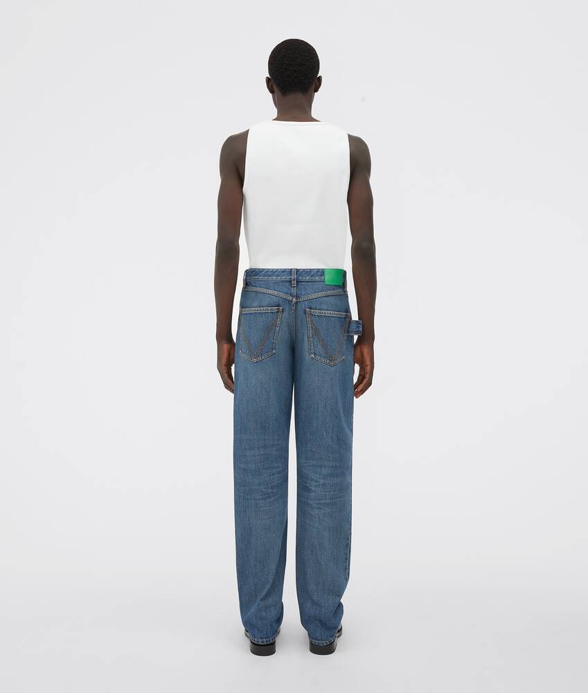 Bottega Veneta® Men's Medium Washed Straight Denim in Original medium wash  indigo. Shop online now.