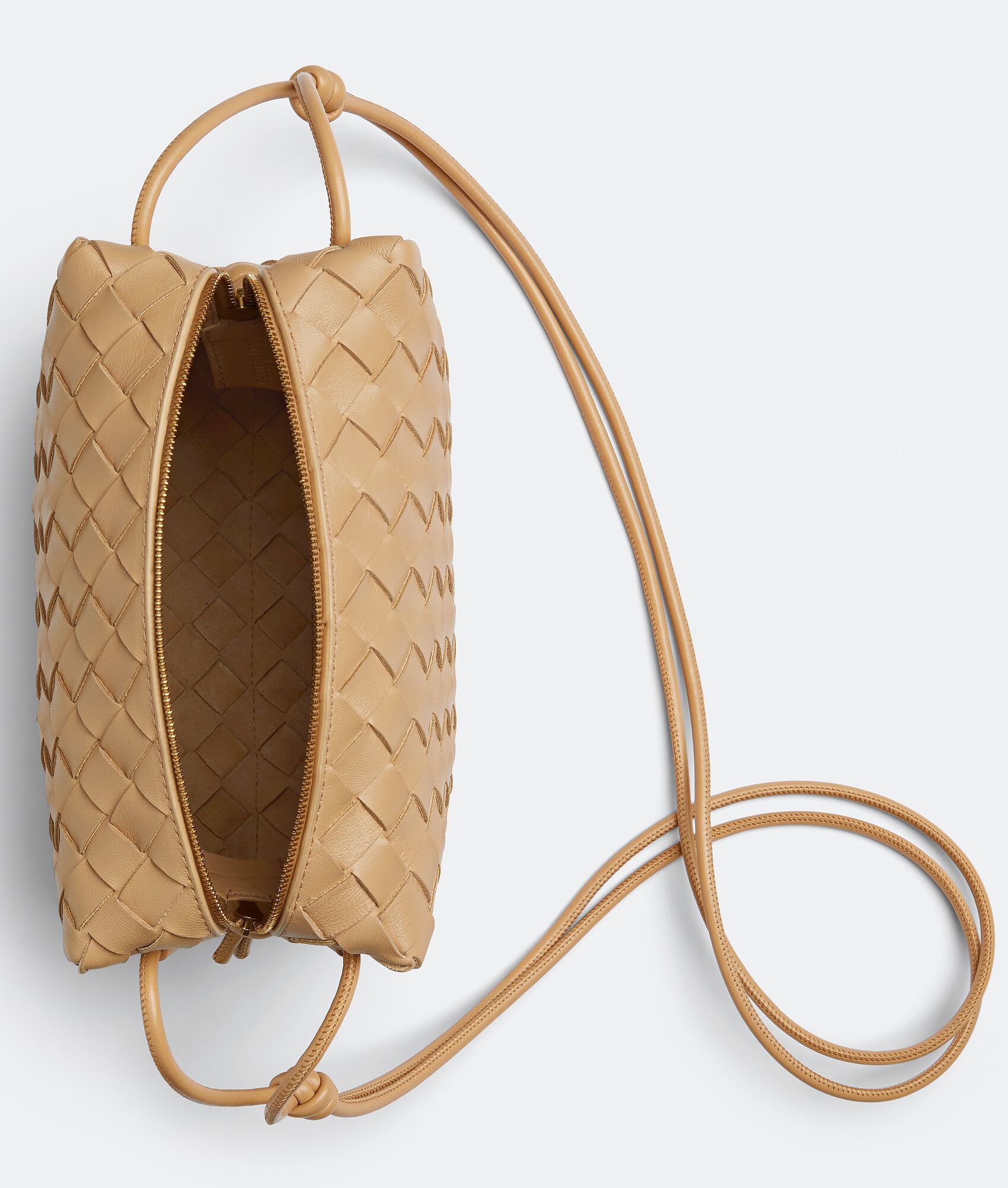 Bottega Small Loop Camera Bag in Thunder. Shop online now.