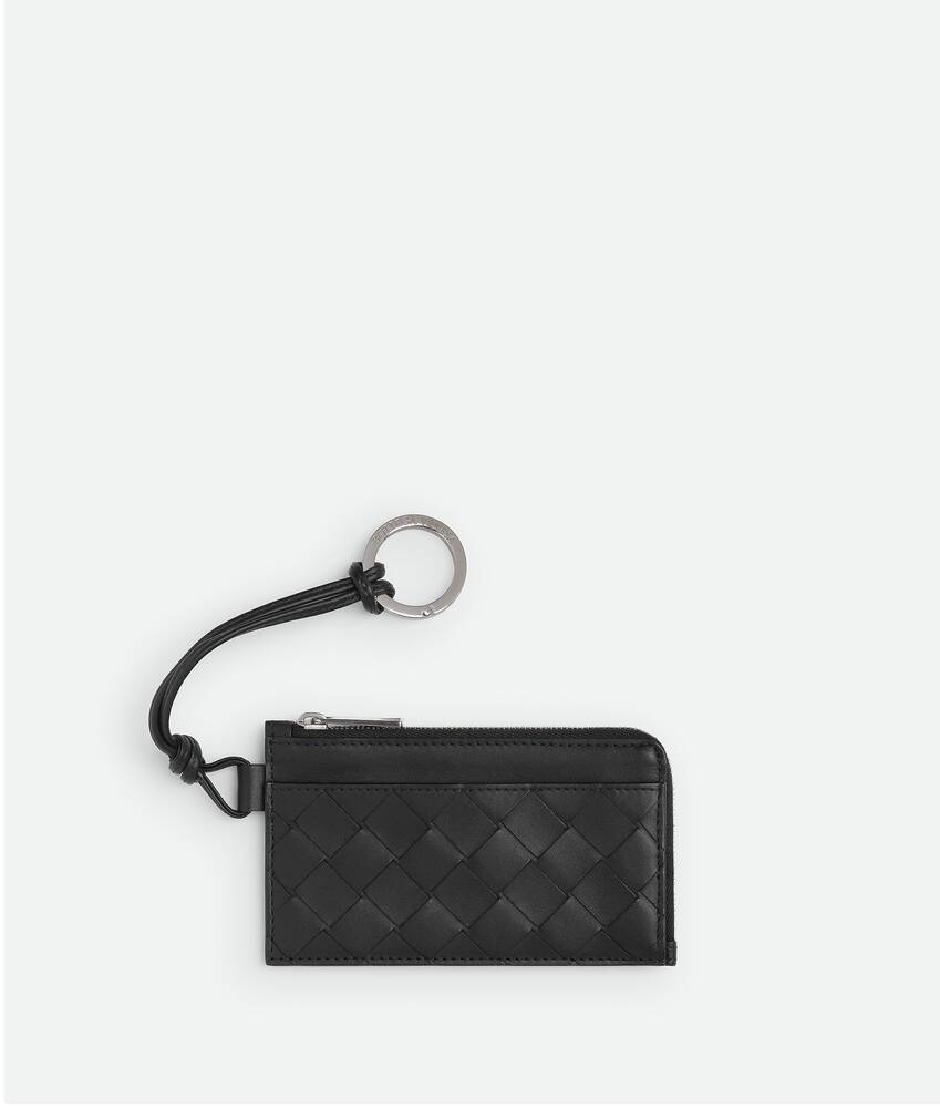 ブラックイントレチャート ストラップ付き Lファスナー カードホルダー| Bottega Veneta® 日本