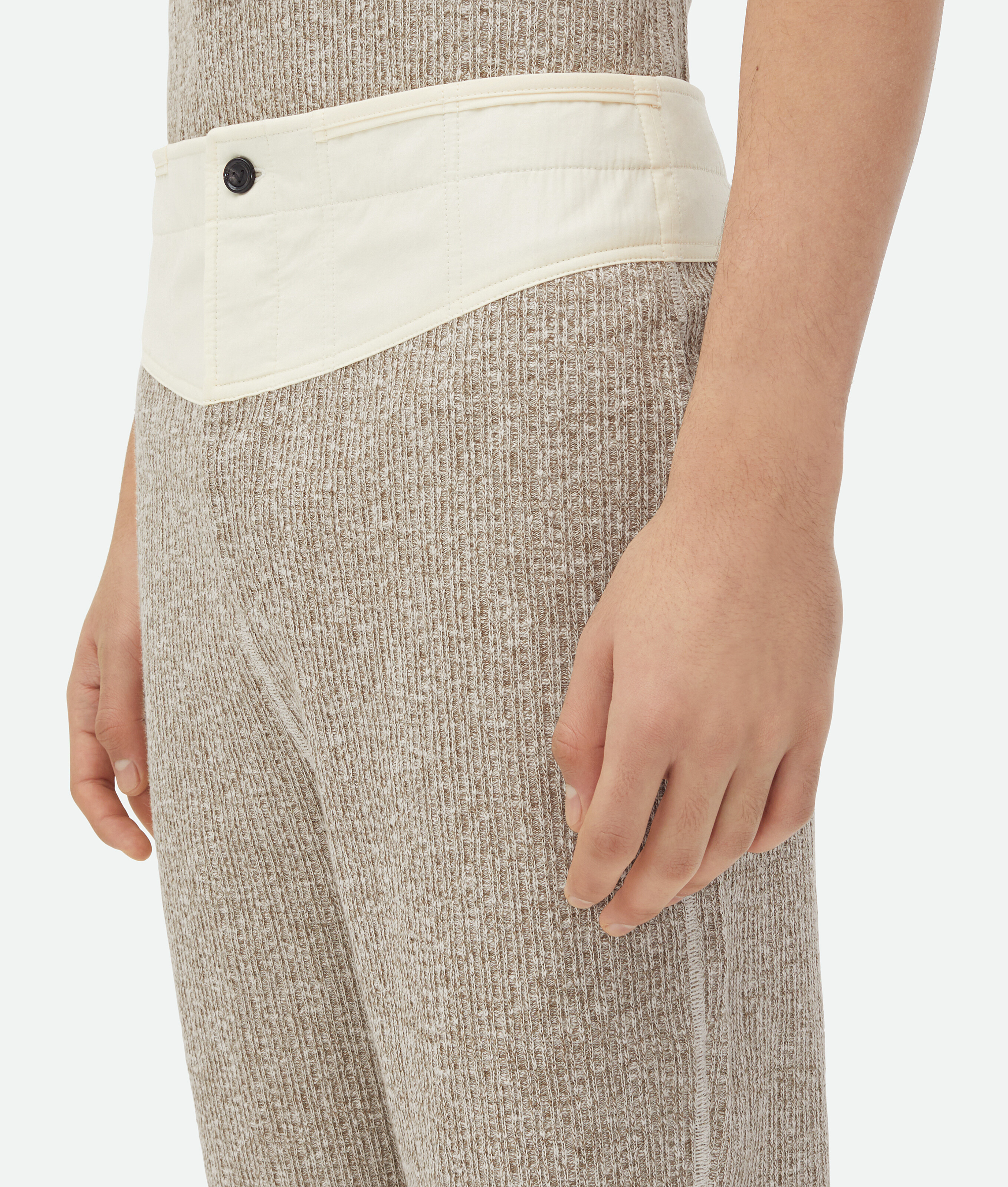 Shop Bottega Veneta Cotton Mouline Jersey Trousers In Beige