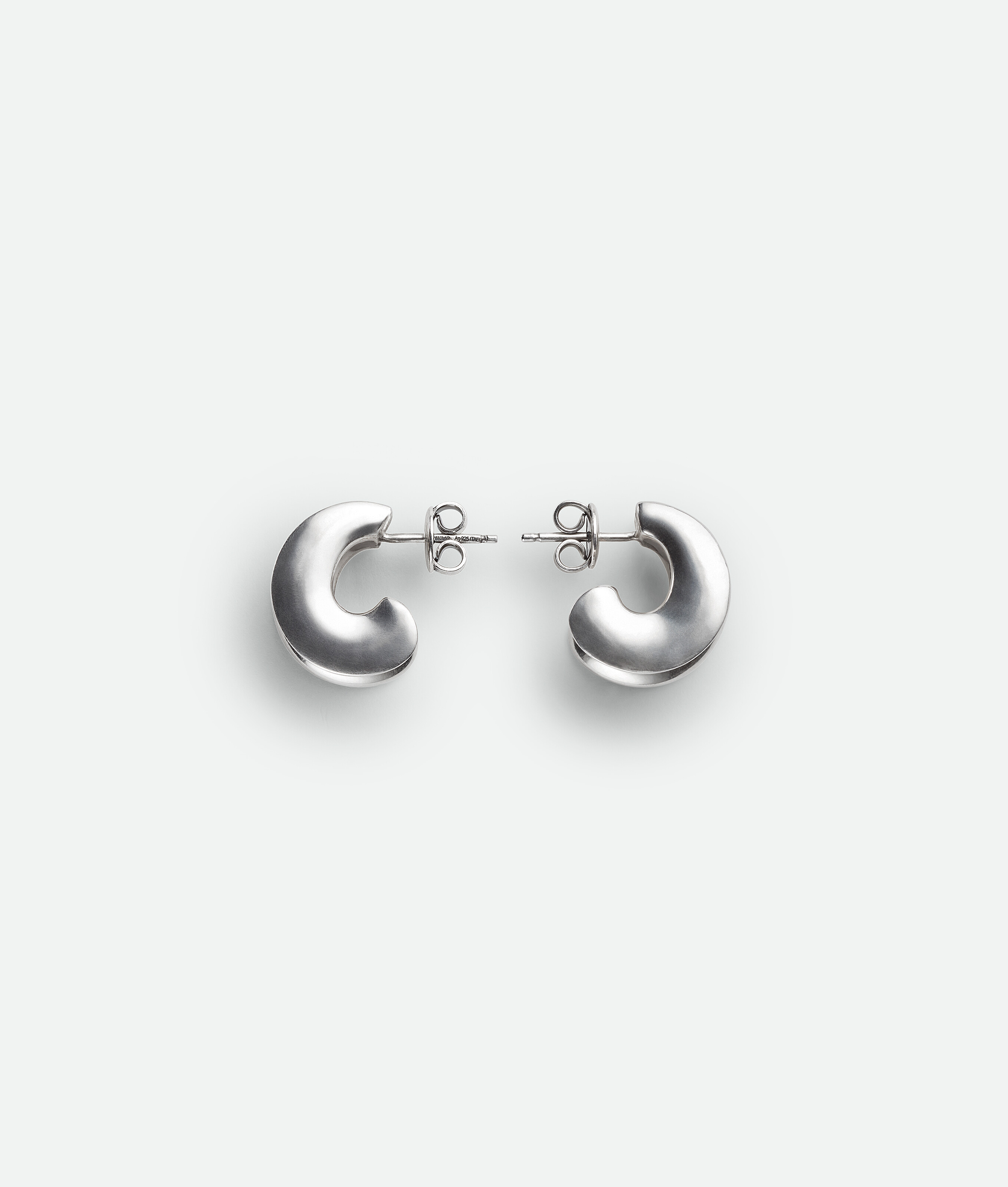 Bottega Veneta Small H Beam Earrings In Silver