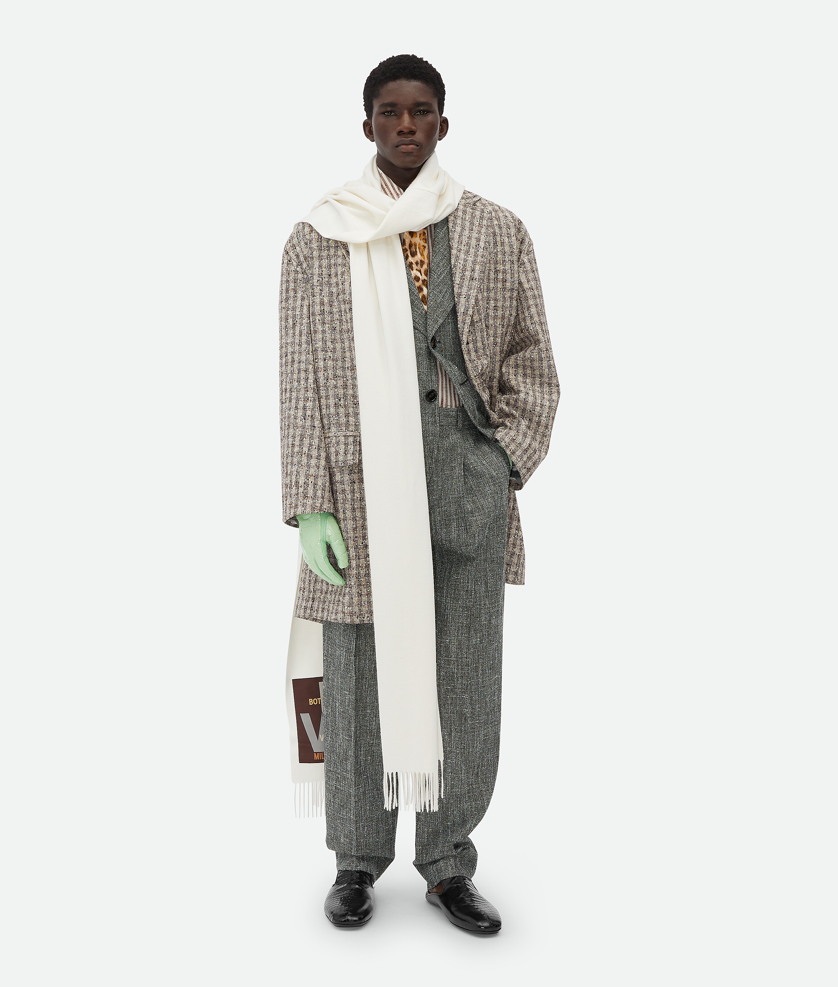 Bottega Veneta Flecked Stripe Button-up Shirt In Talc/loam