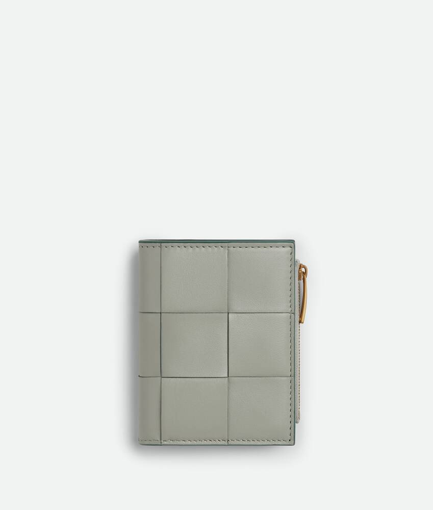 Bottega Veneta® Women's Small Cassette Bi-Fold Zip Wallet in Agate 