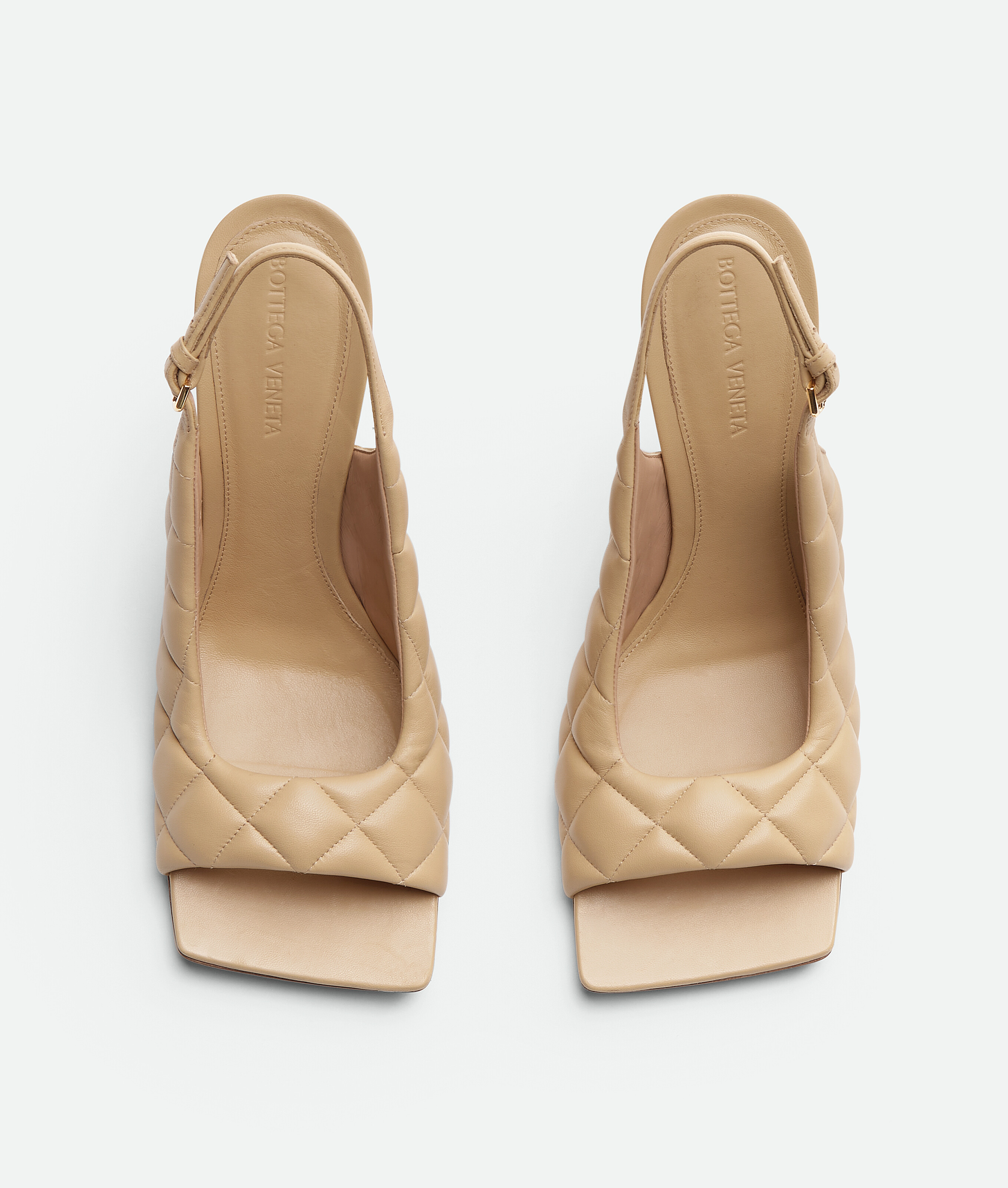 Shop Bottega Veneta Padded Slingback Sandal In Beige