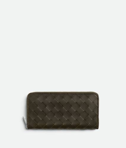 Portefeuille à fermeture zippée Intrecciato
