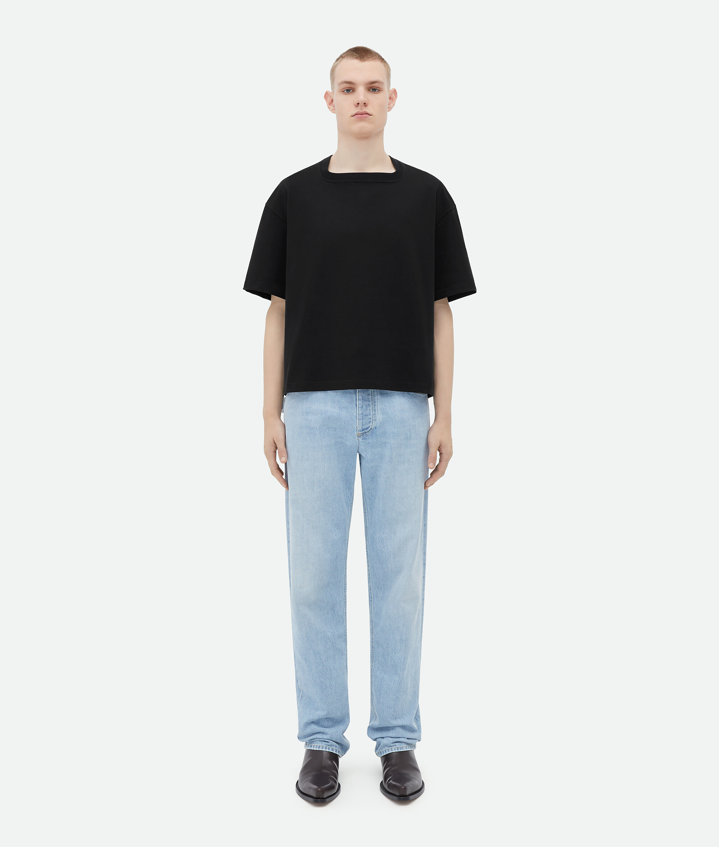 ブラックリラックスフィット ヘビージャージー Tシャツ| Bottega 