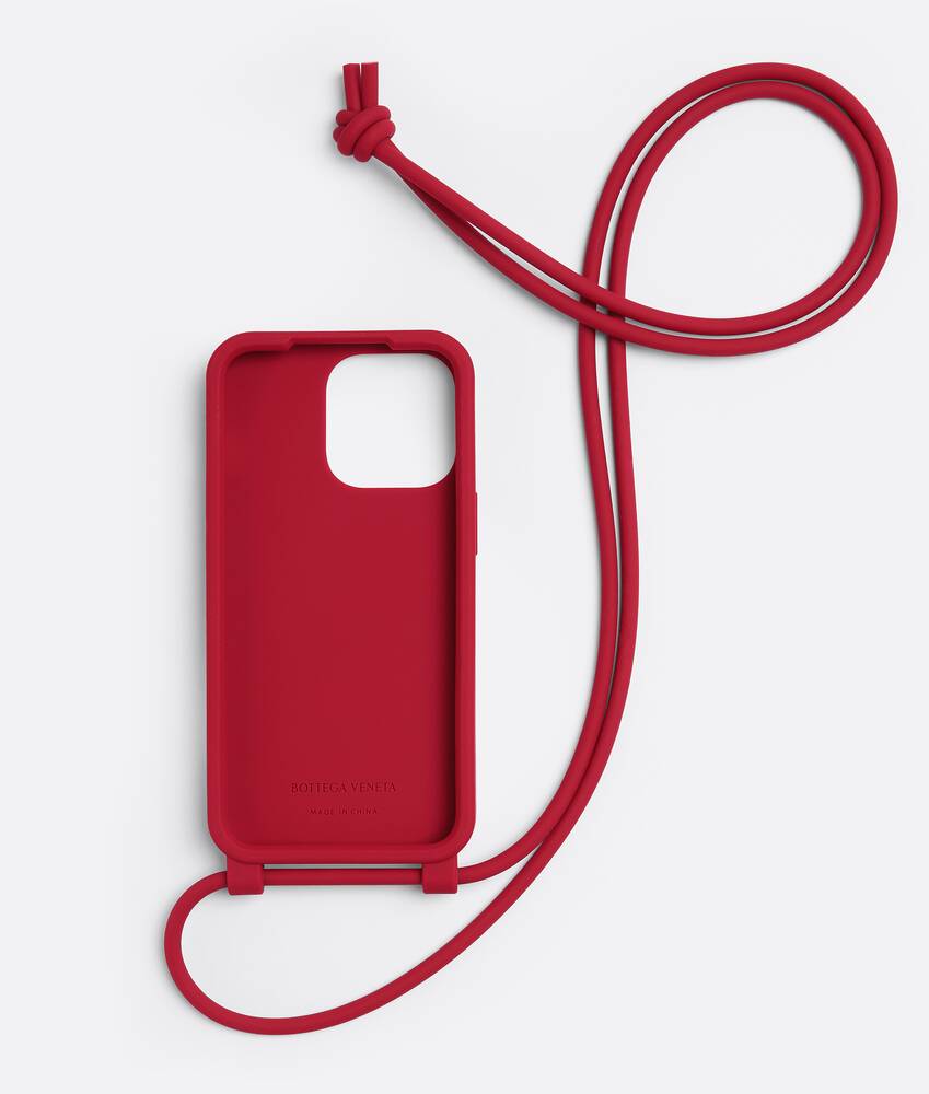 Bottega Veneta® Men's Iphone 13 Pro Case On Strap in Apple Candy