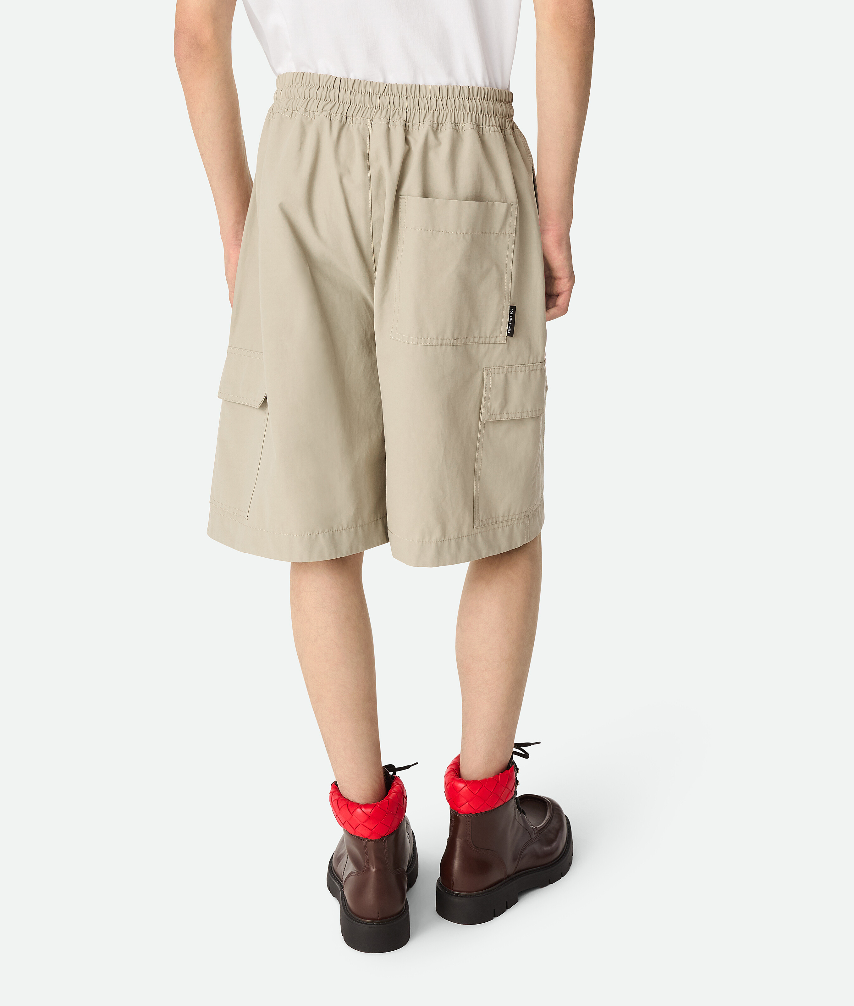 Bottega Veneta Technical Cotton Cargo Shorts In Sahara