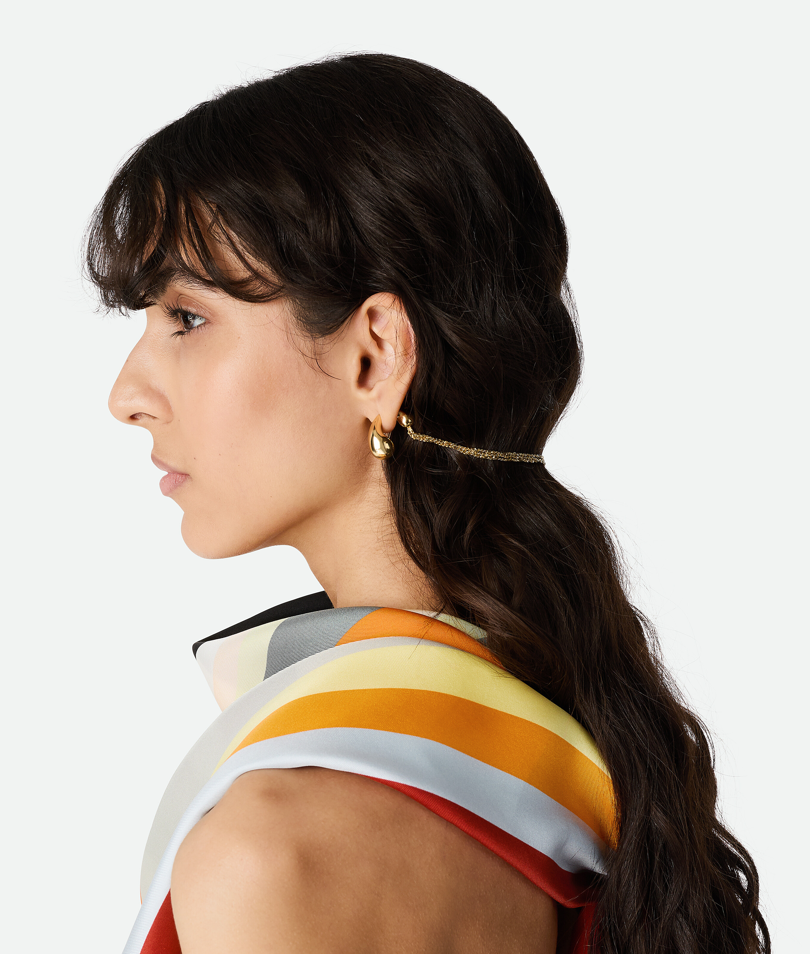 Bottega Veneta - Women's Drop Chain Earrings in 18k Gold-Finish Sterling Silver