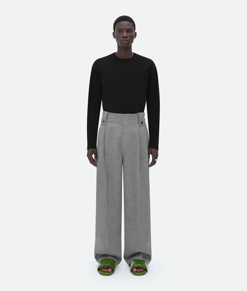 Display a large version of the product image 1 - Wide Leg Wool And Cotton Trousers