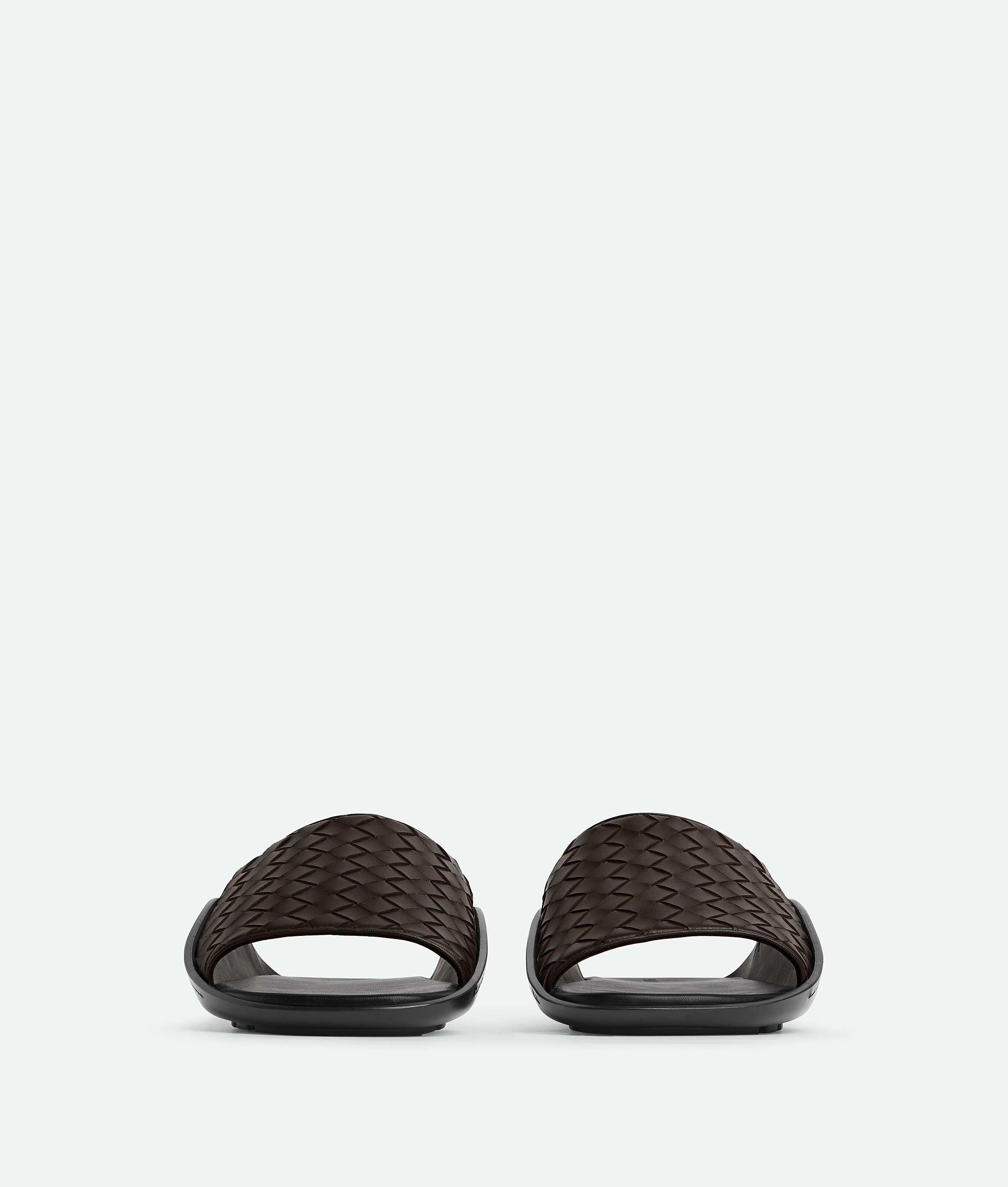 Bottega Veneta Nappa Opaque Weave Mule Sandal In Brown