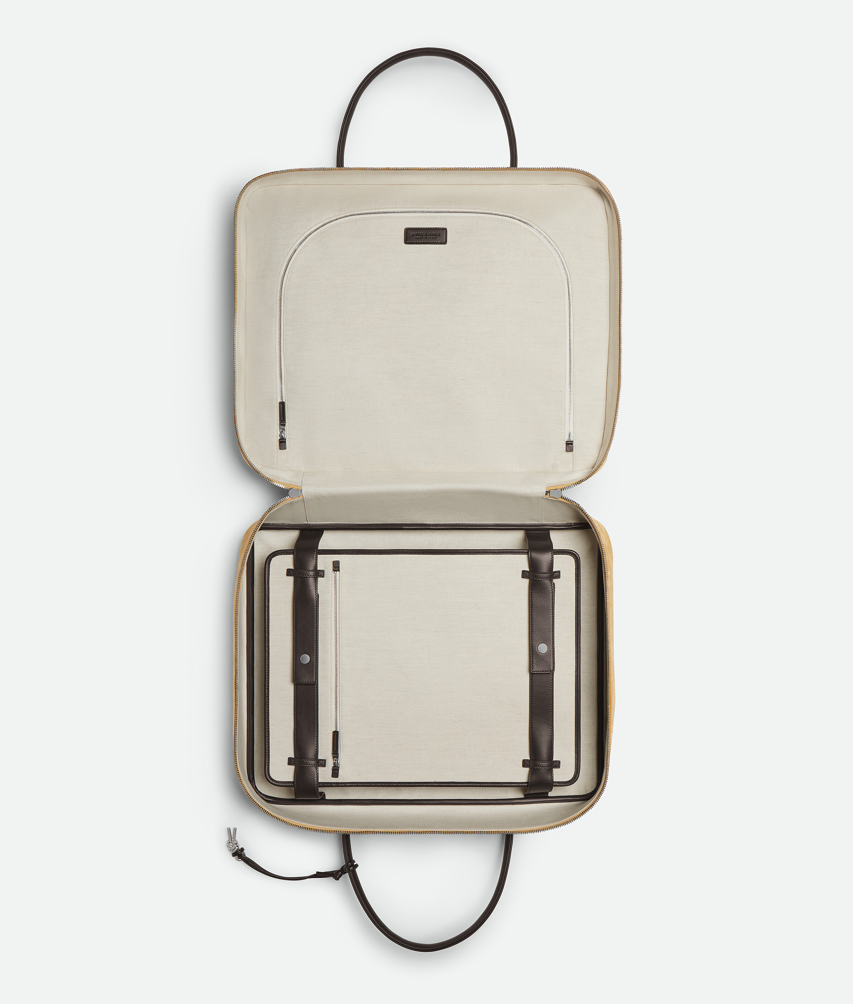 Bottega Veneta Large Getaway Weekender In Cane Sugar/fondant