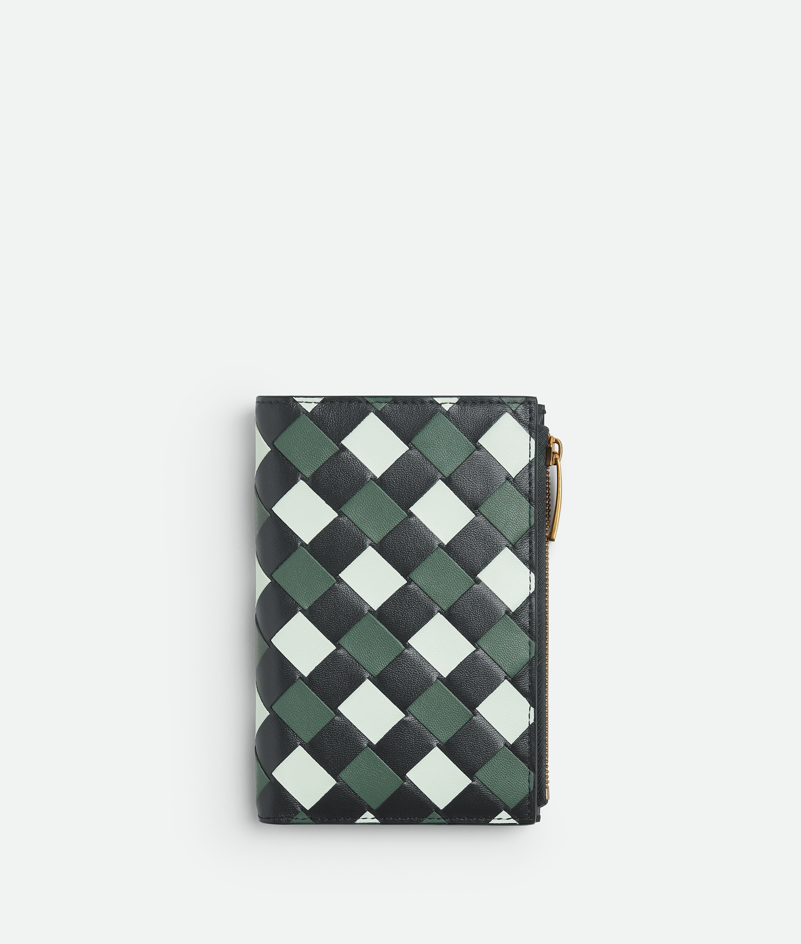 Bottega Veneta Medium Intrecciato Bi-fold Zip Wallet In Multicolor