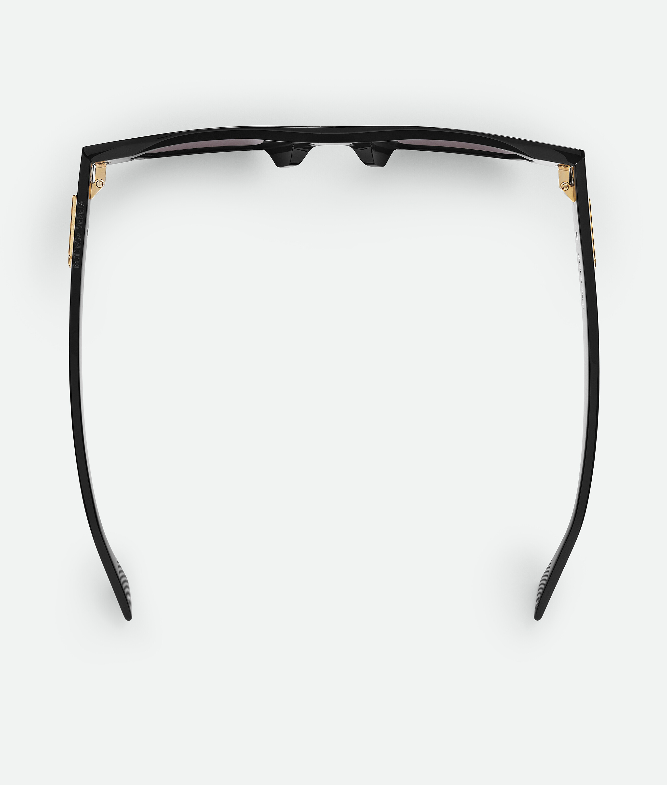 Bottega Veneta Quadratische Ultrathin Sonnenbrille In Black/black/grey