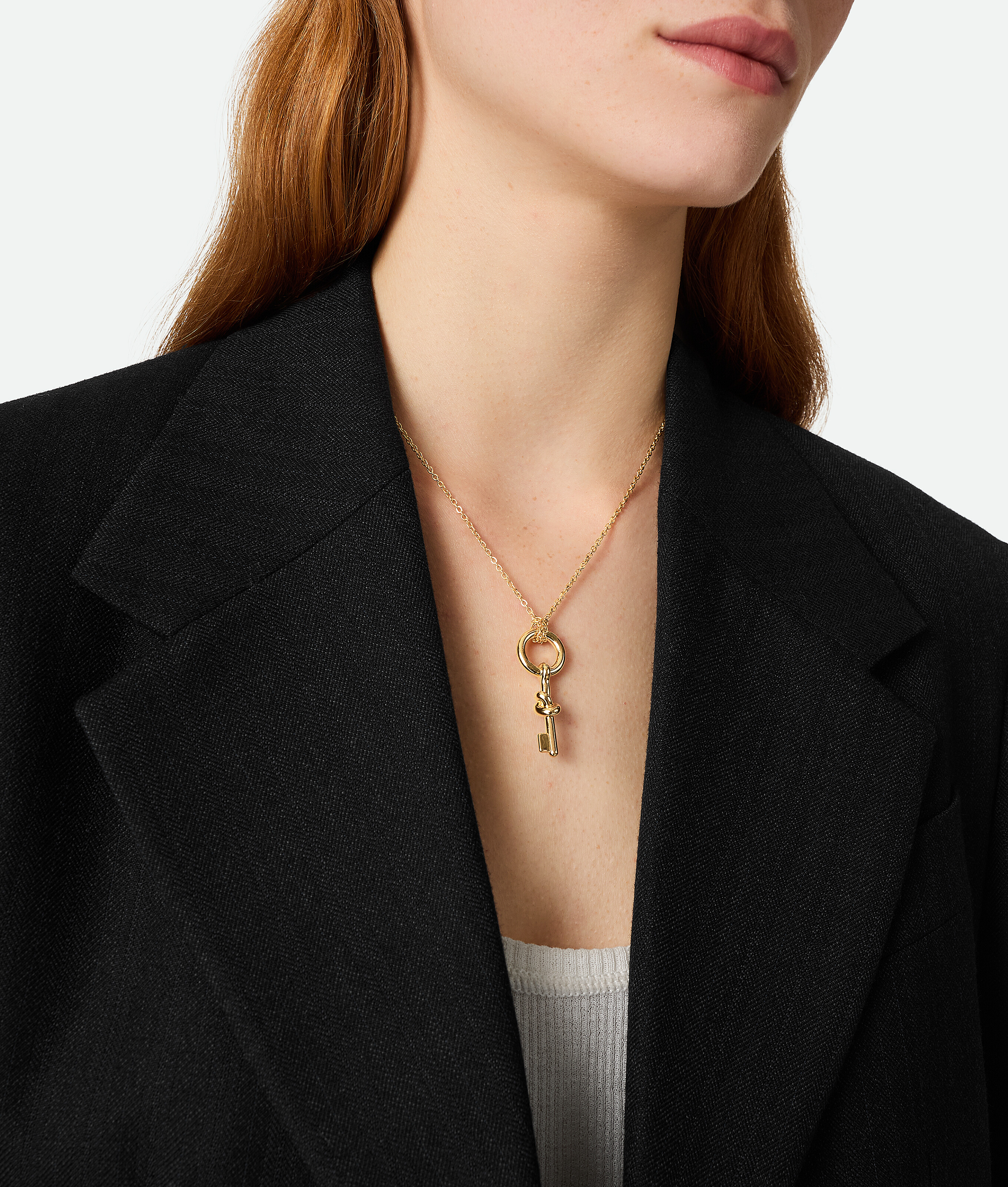 Bottega Veneta Key Knot Necklace - Yellow Gold - Woman