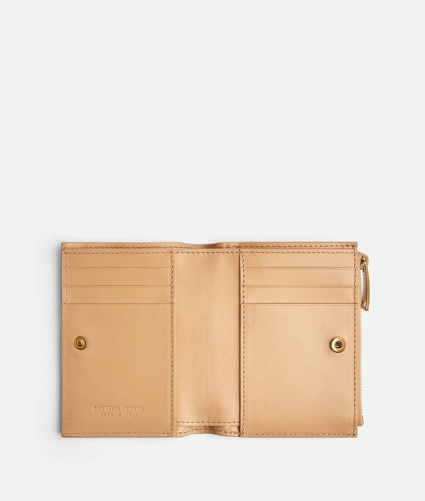 Top Zip Short Wallet - Beige