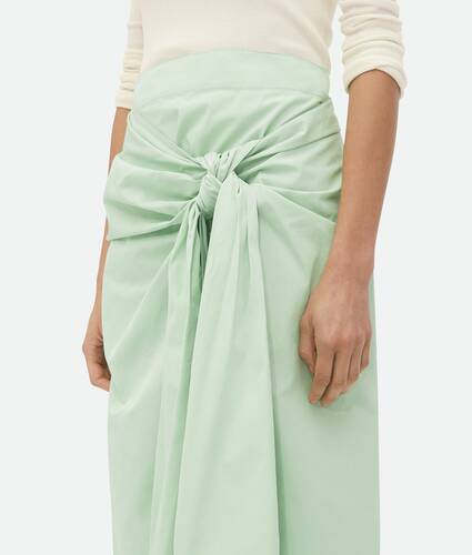 Compact Cotton Skirt With Knot Detail 