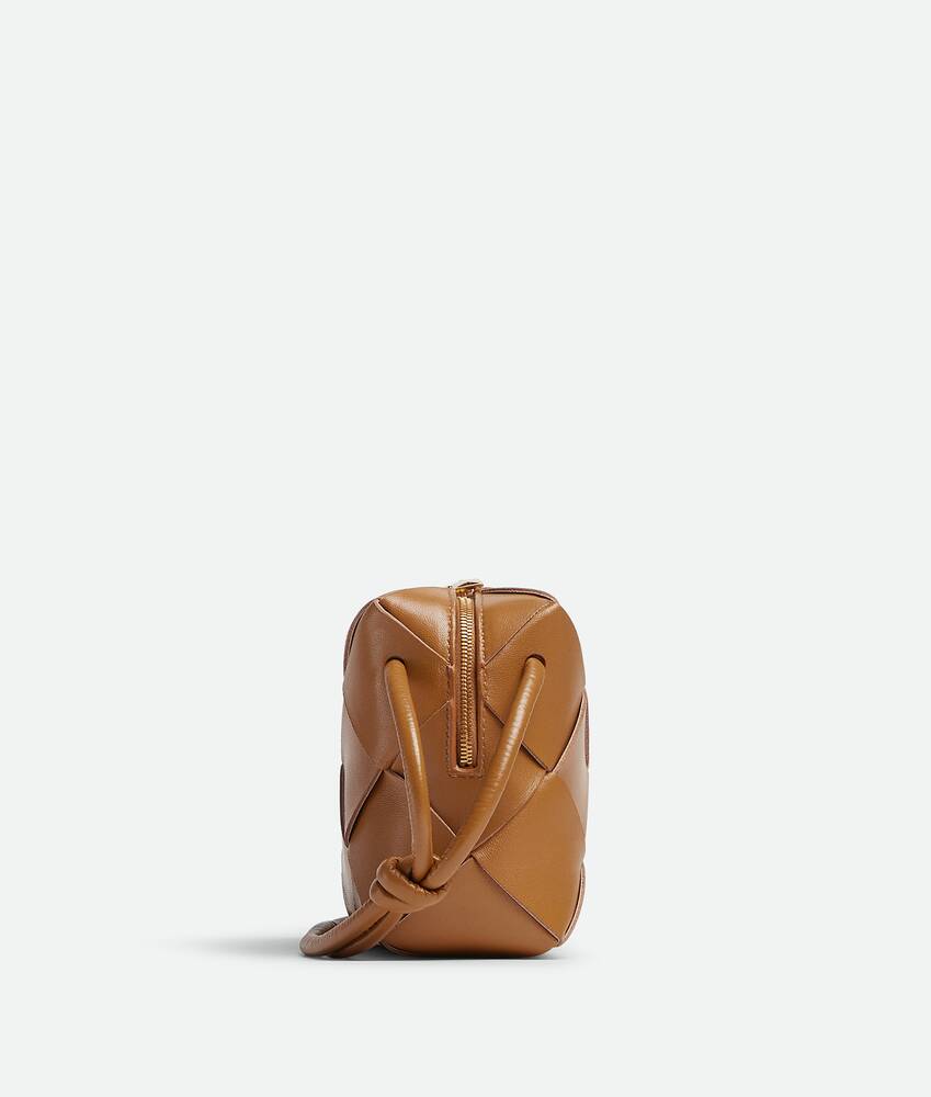 Bottega Veneta Mini Padded Cassette Intrecciato Leather Crossbody Bag In  Camel/gold