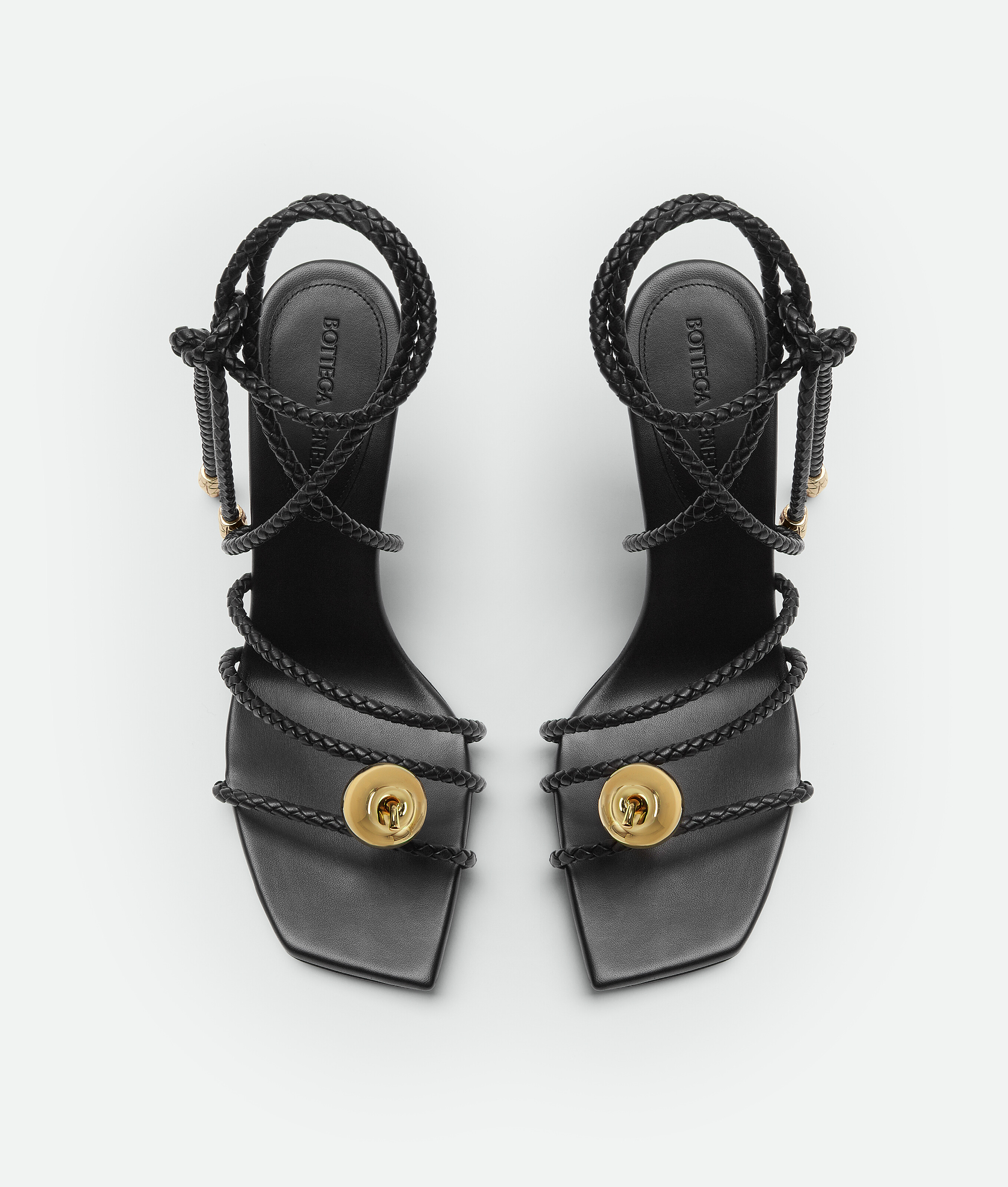 Bottega Veneta Adam Strappy Apple Ankle-wrap Sandals In Black