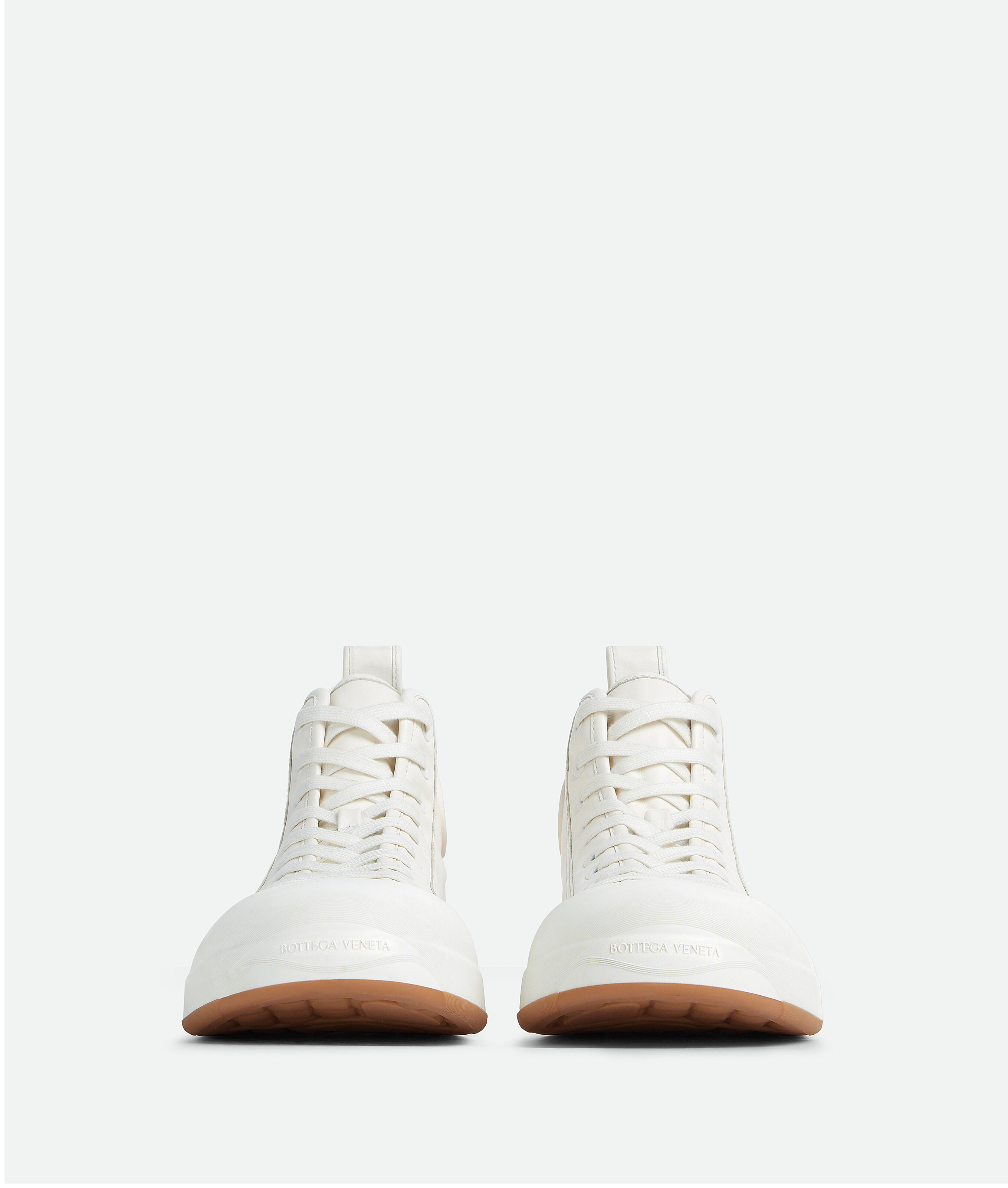 Shop Bottega Veneta Vulcan Leather Sneaker In White