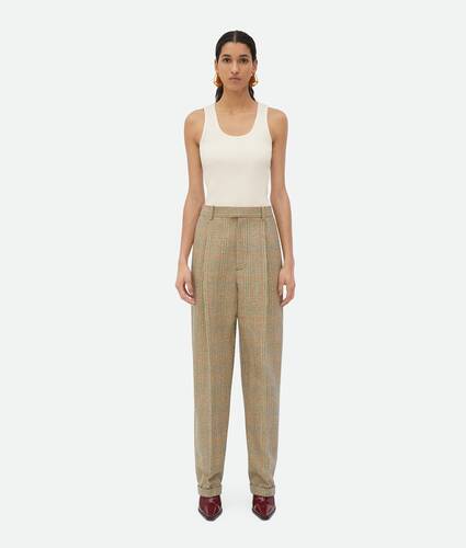 Prince Of Wales Wool Trousers