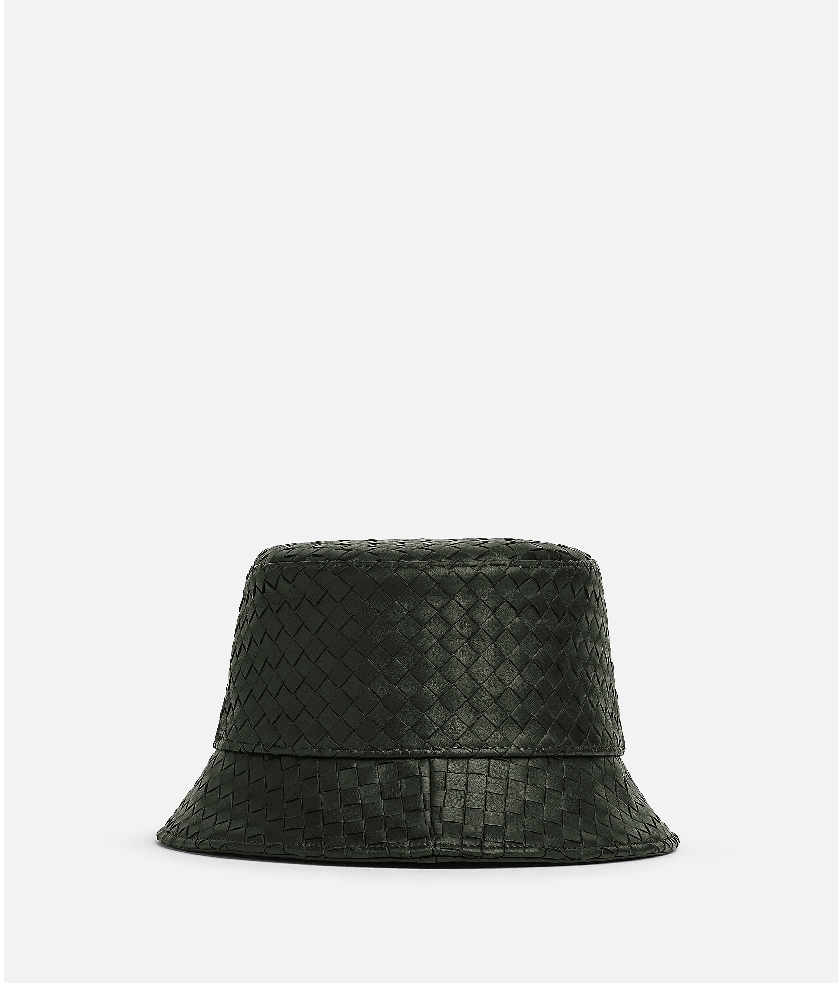 Shop Bottega Veneta Intrecciato Leather Bucket Hat In Green