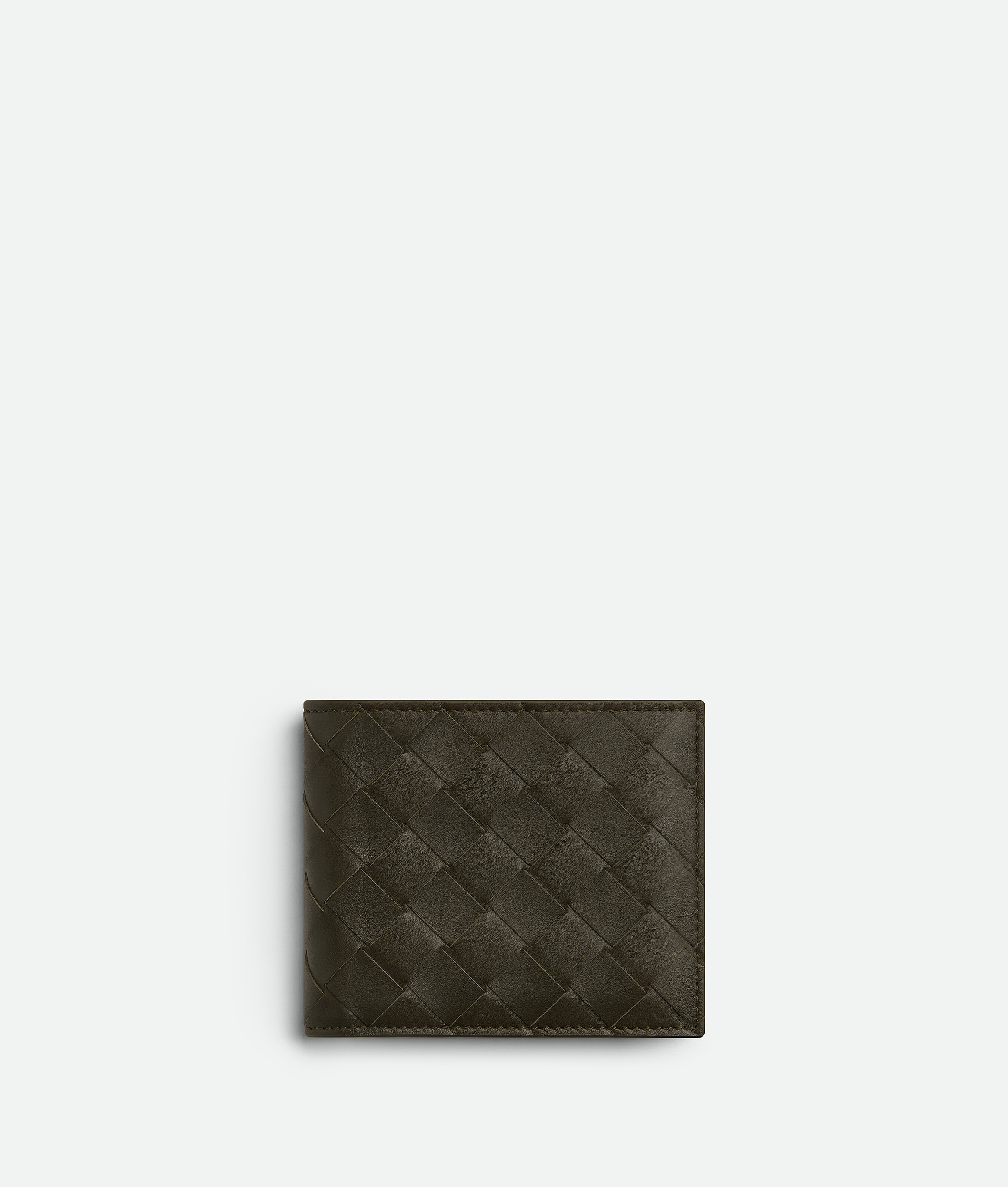 Bottega Veneta Intrecciato Bi-fold Wallet In Kaki/dark Praline