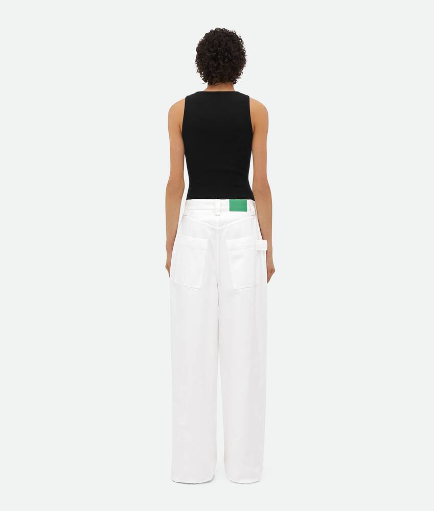 Display a large version of the product image 3 - White Pleated Denim Trousers