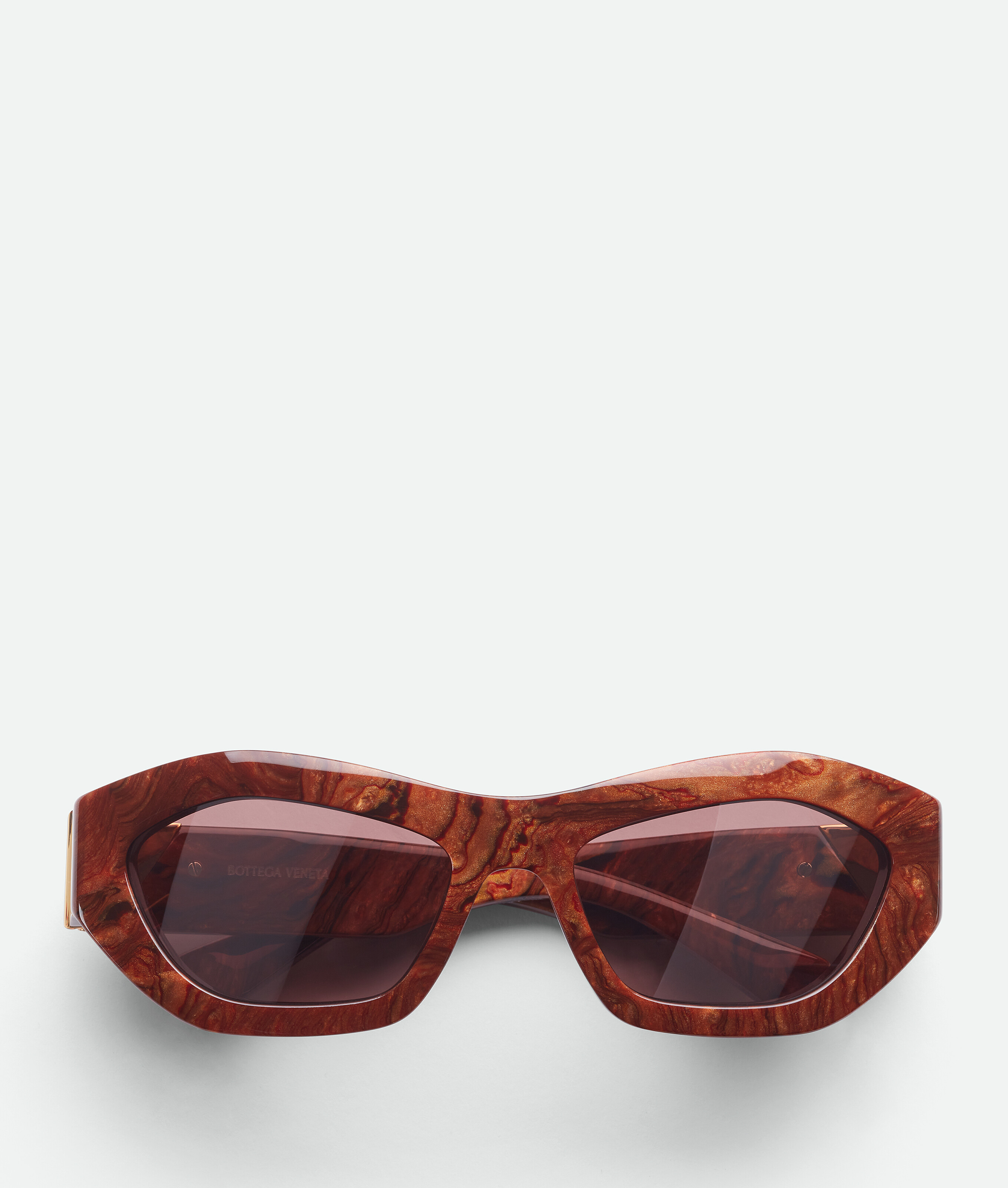 Bottega Veneta Angle Hexagonal Sunglasses In Brown