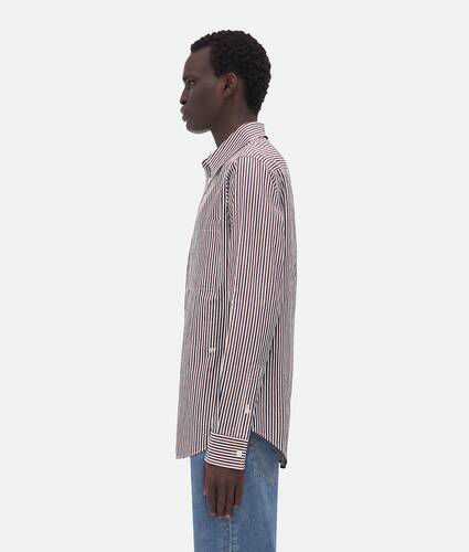 Striped Cotton Shirt With "BV" Embroidery
