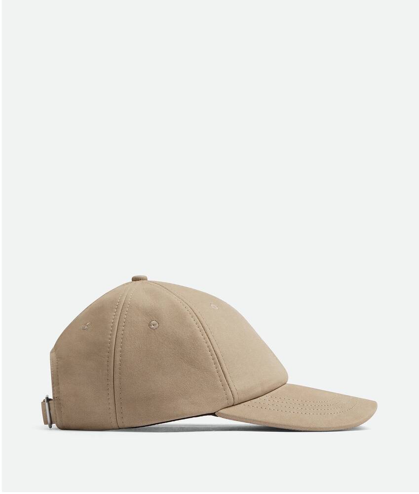 Beige leather sales cap