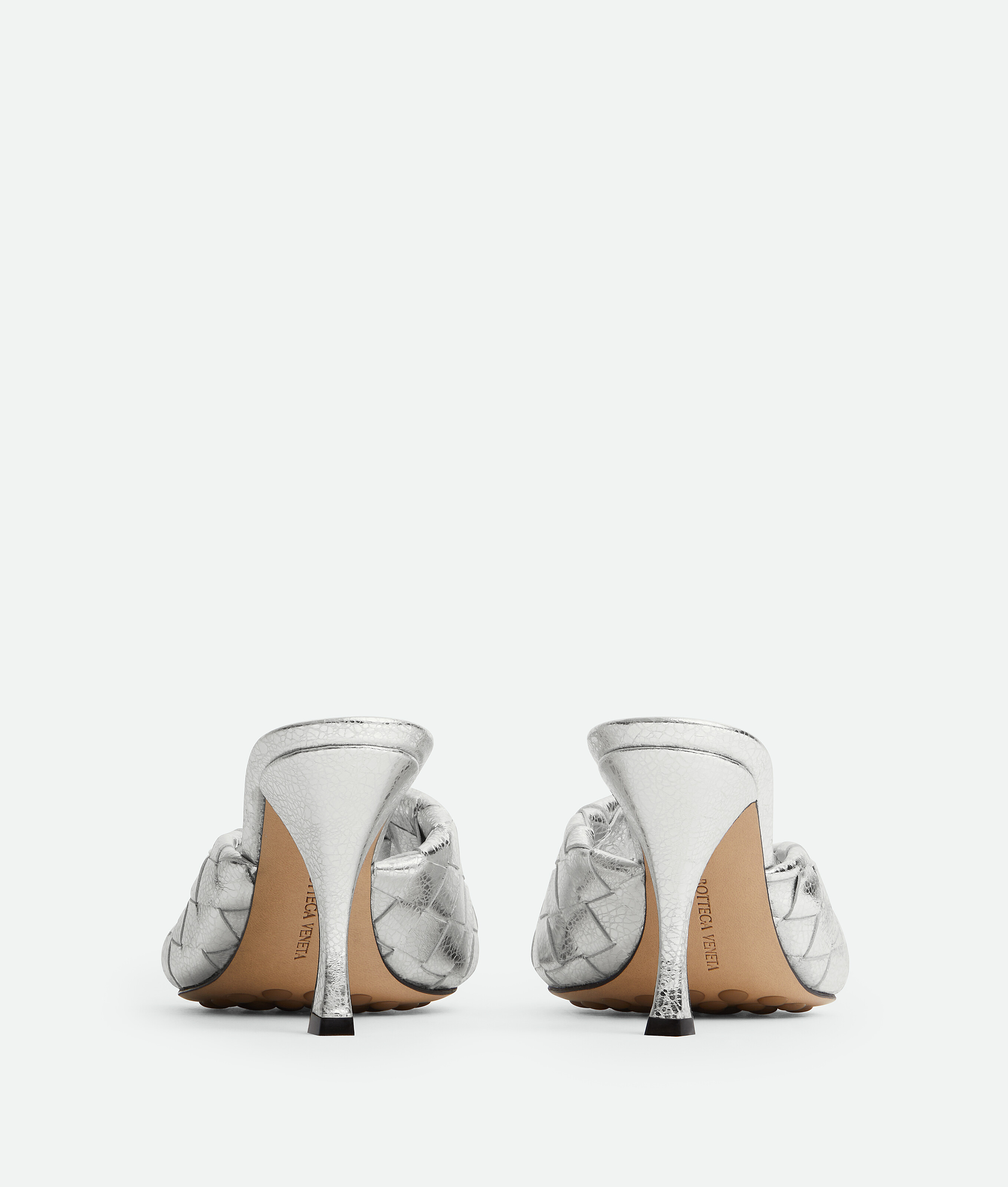 Bottega Veneta Blink Mules In Silver