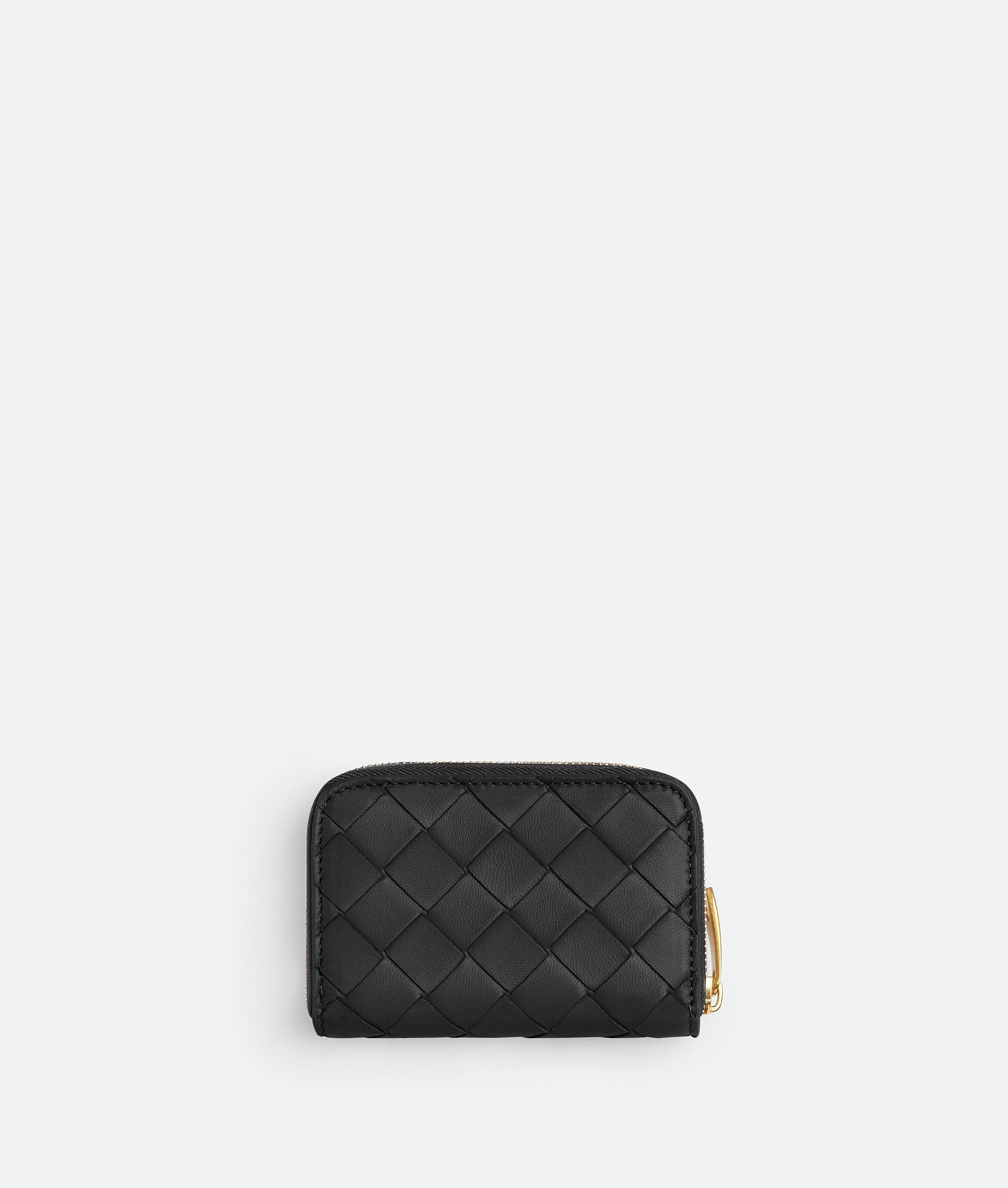 Bottega Veneta Tiny Zip Around Wallet In Black